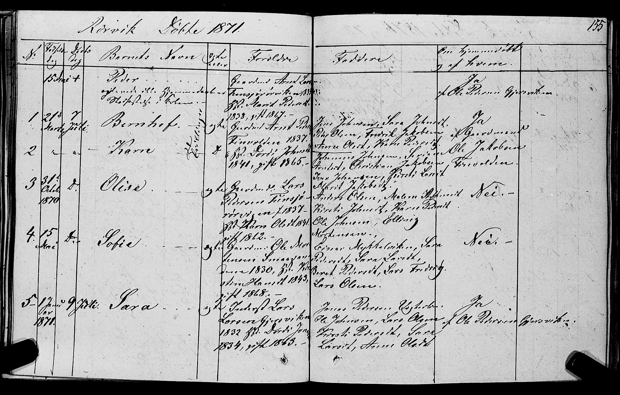 Ministerialprotokoller, klokkerbøker og fødselsregistre - Nord-Trøndelag, SAT/A-1458/762/L0538: Parish register (official) no. 762A02 /1, 1833-1879, p. 155