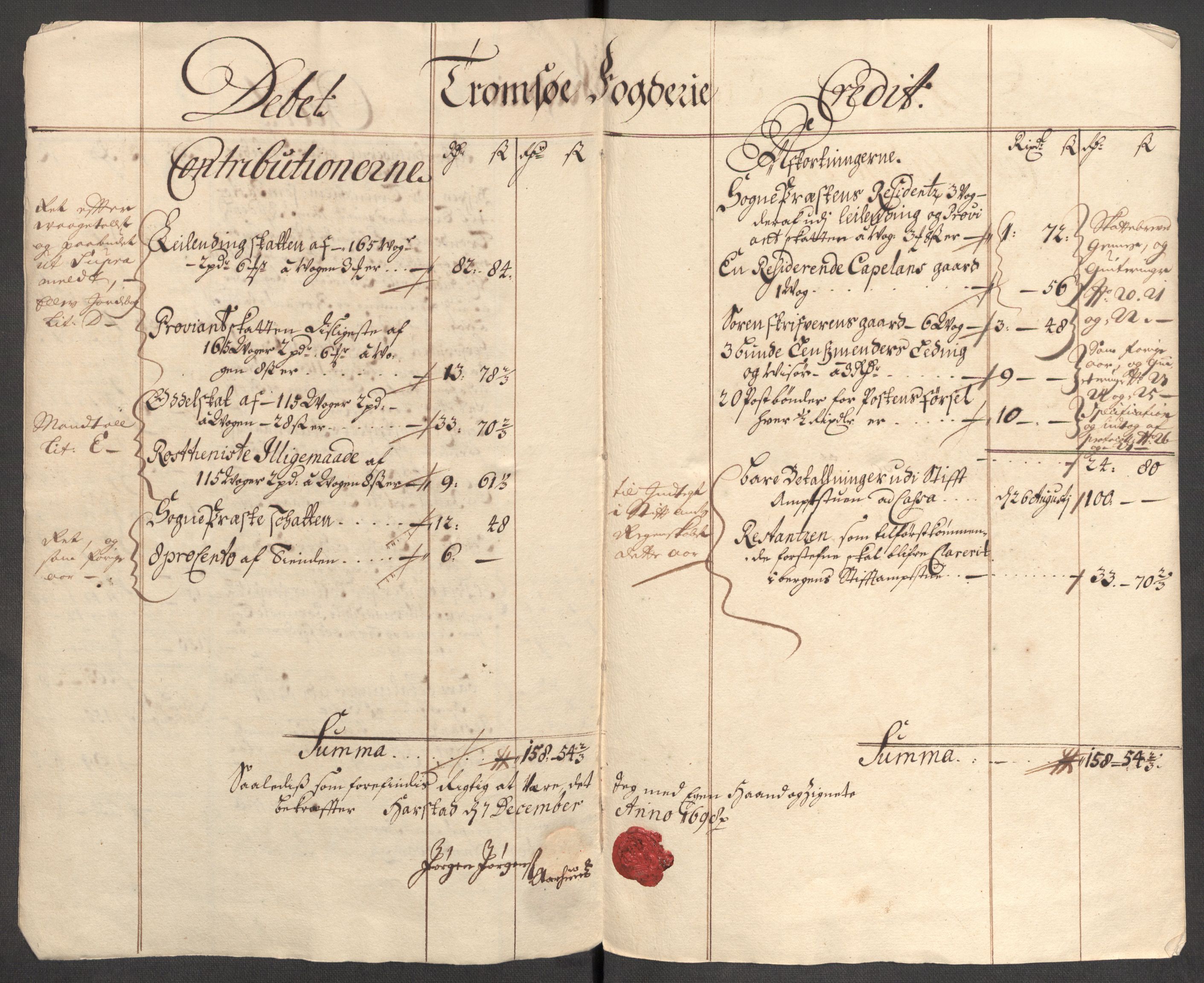 Rentekammeret inntil 1814, Reviderte regnskaper, Fogderegnskap, AV/RA-EA-4092/R68/L4754: Fogderegnskap Senja og Troms, 1697-1699, p. 137