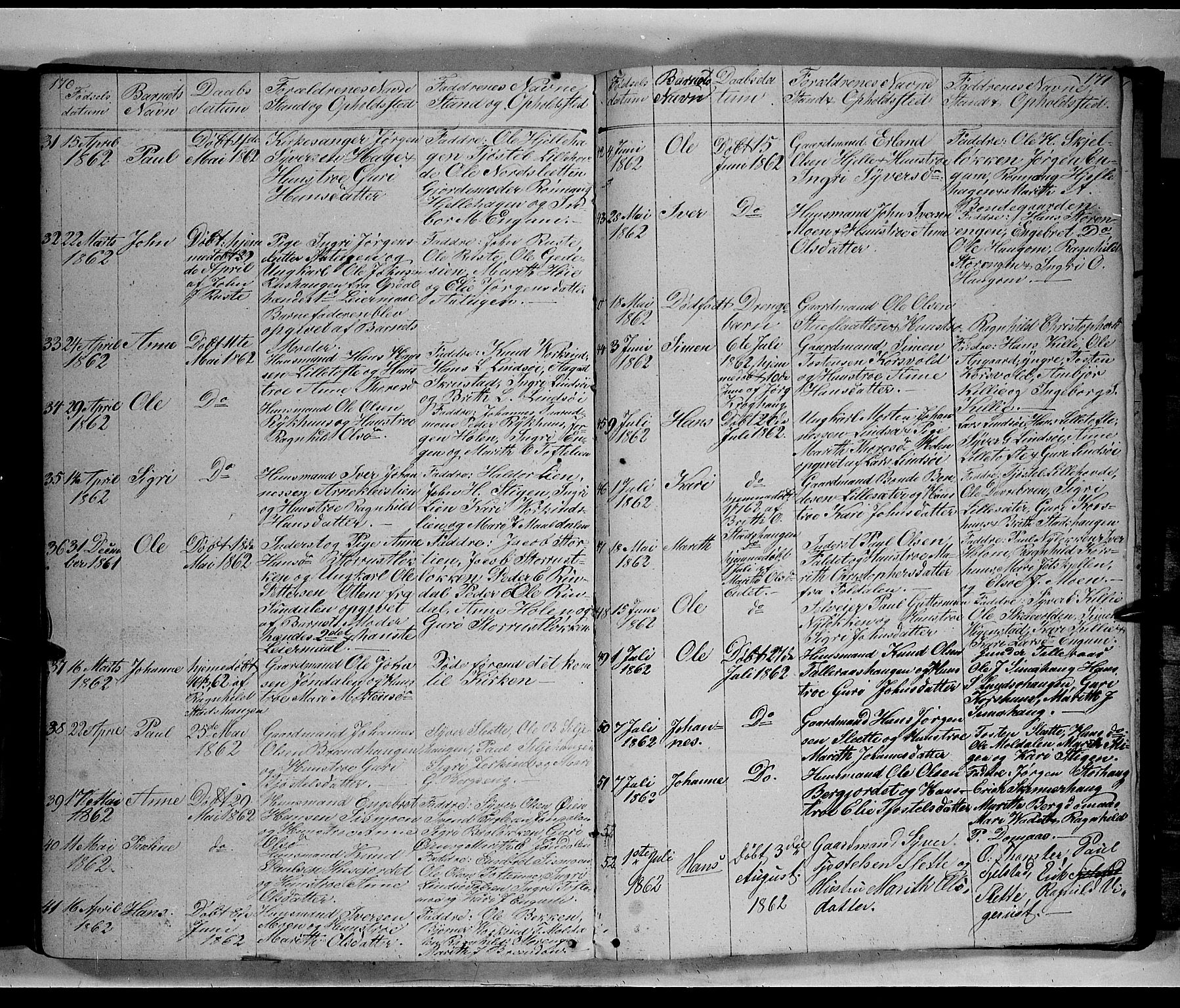 Lesja prestekontor, SAH/PREST-068/H/Ha/Hab/L0003: Parish register (copy) no. 3, 1842-1862, p. 270-271