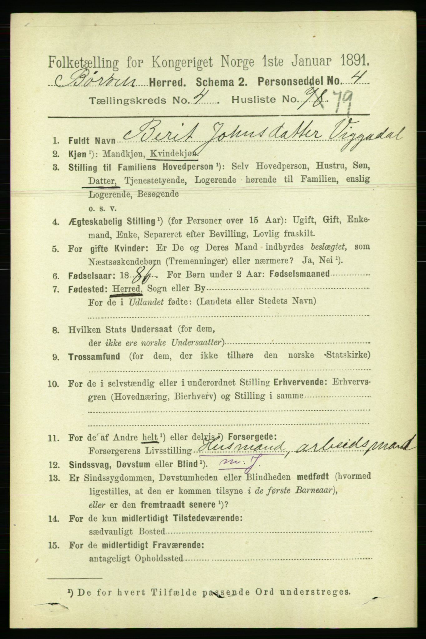 RA, 1891 census for 1658 Børsa, 1891, p. 1909