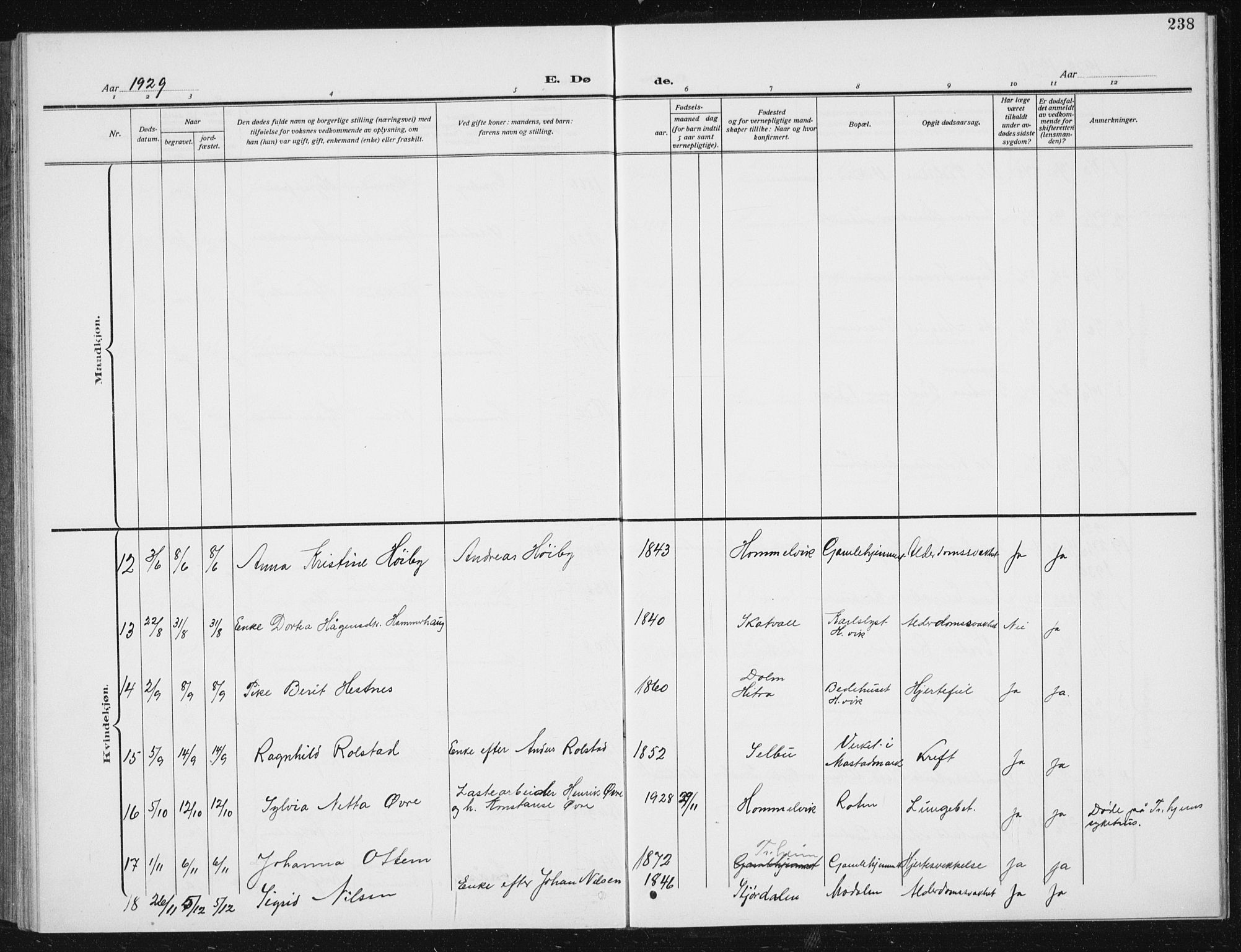 Ministerialprotokoller, klokkerbøker og fødselsregistre - Sør-Trøndelag, SAT/A-1456/617/L0431: Parish register (copy) no. 617C02, 1910-1936, p. 238