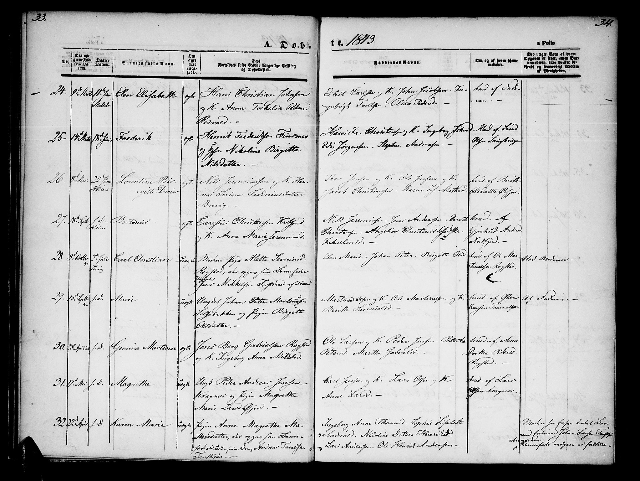 Lenvik sokneprestembete, SATØ/S-1310/H/Ha/Haa/L0005kirke: Parish register (official) no. 5, 1842-1844, p. 33-34