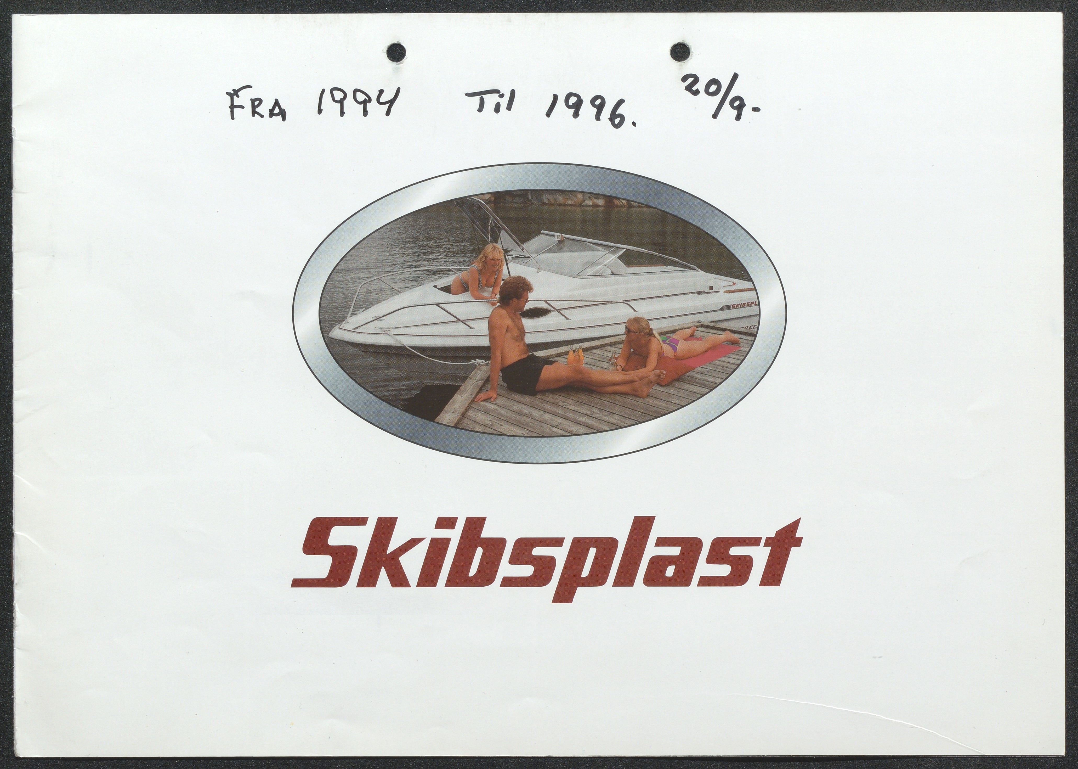 Skibsplast, AAKS/PA-2968/01/X/X01/L0001/0026: Brosjyrer / Skibsplast 700 D (1993-2000). Skibsplast 650 CC (1991-1997). Skibsplast 600 D (1992-2000). Skibsplast 560 VS (1989-1997). Skibsplast 500 CL (1994-2005). Skibsplast 490 HT (1982-2000). Skibsplast 450 VS (1990-1995)., 1982-2000