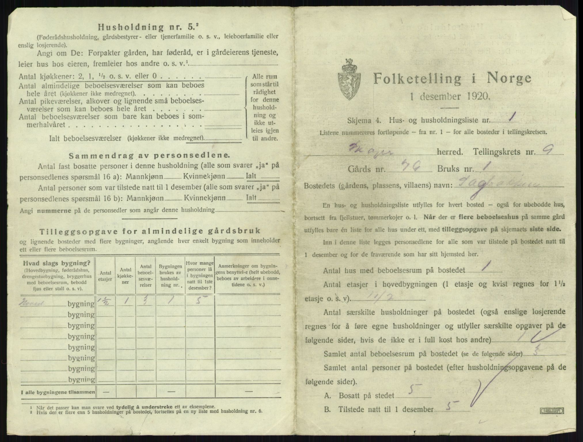 SAKO, 1920 census for Skoger, 1920, p. 1791