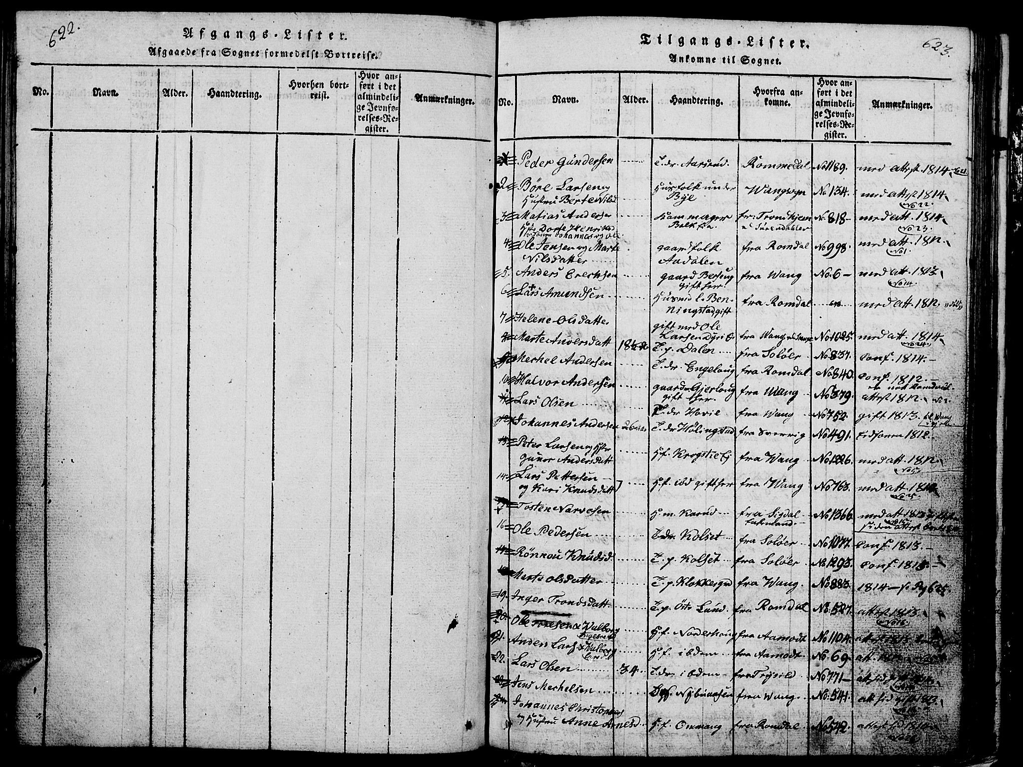 Løten prestekontor, SAH/PREST-022/L/La/L0001: Parish register (copy) no. 1, 1812-1832, p. 622-623