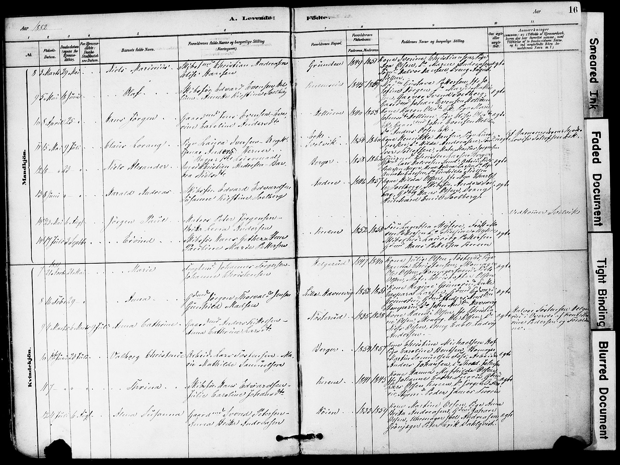 Strømm kirkebøker, SAKO/A-322/F/Fa/L0004: Parish register (official) no. I 4, 1878-1899, p. 16