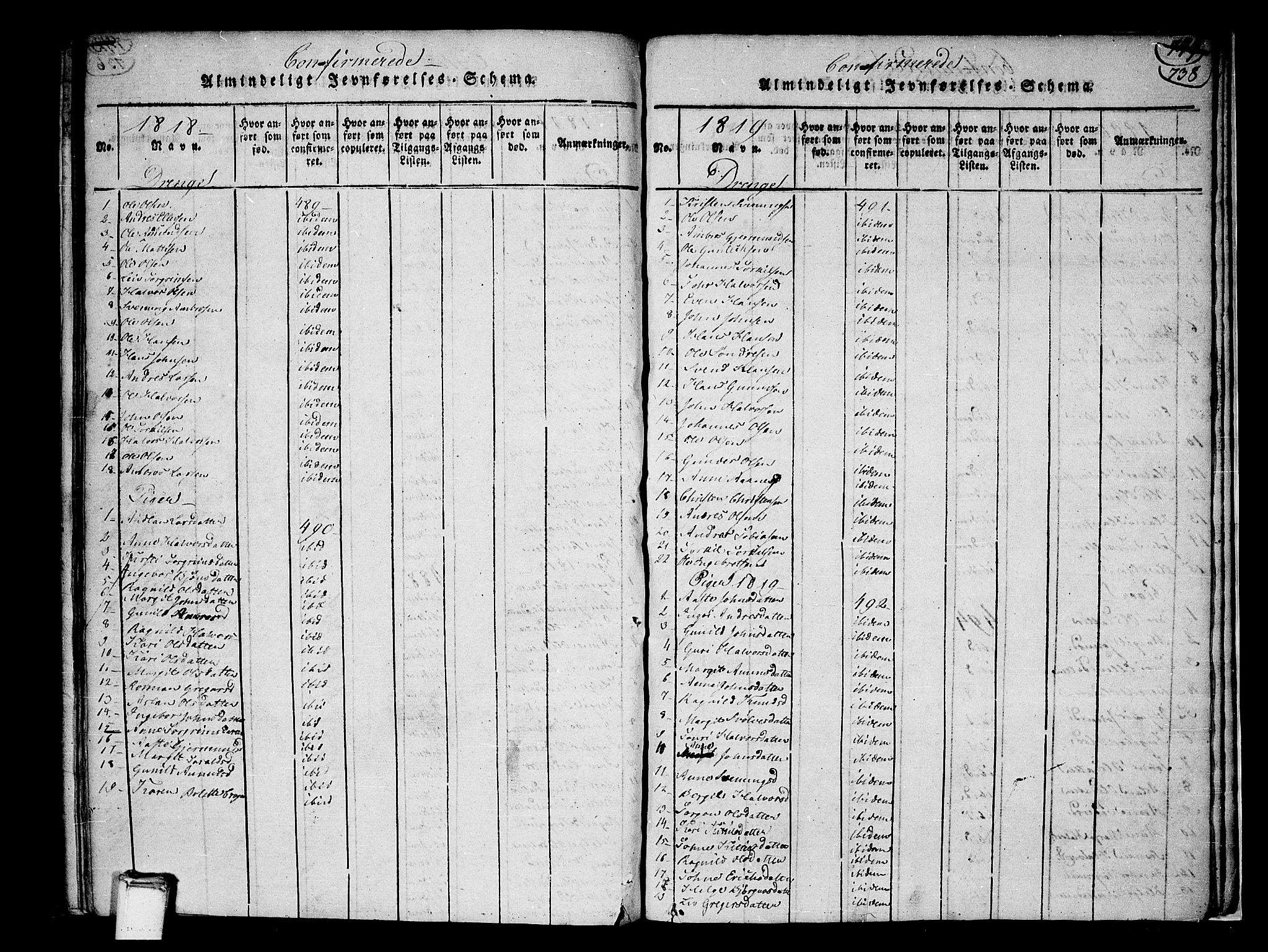 Heddal kirkebøker, AV/SAKO-A-268/F/Fa/L0005: Parish register (official) no. I 5, 1814-1837, p. 737-738