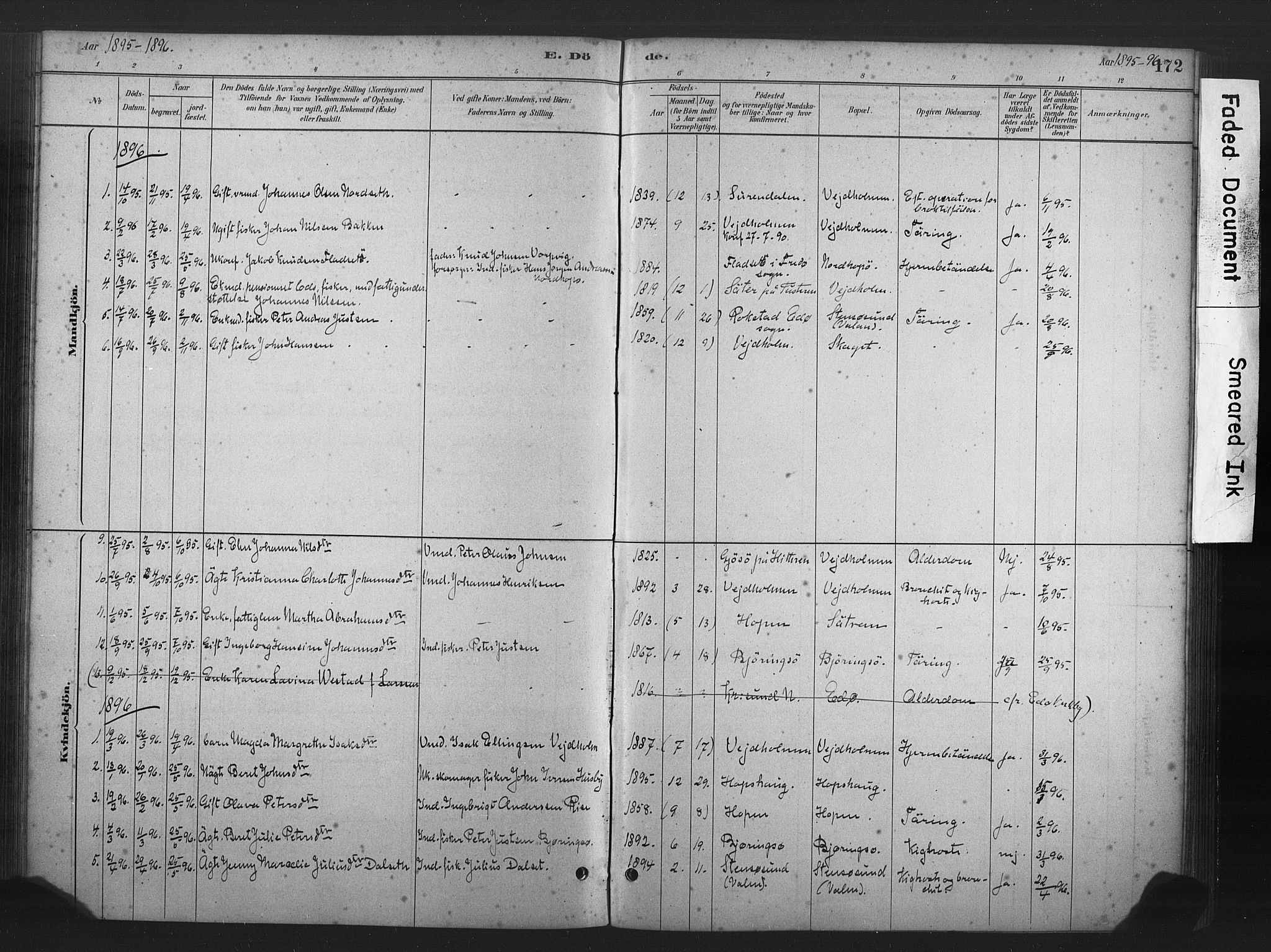 Ministerialprotokoller, klokkerbøker og fødselsregistre - Møre og Romsdal, SAT/A-1454/583/L0954: Parish register (official) no. 583A01, 1880-1906, p. 172
