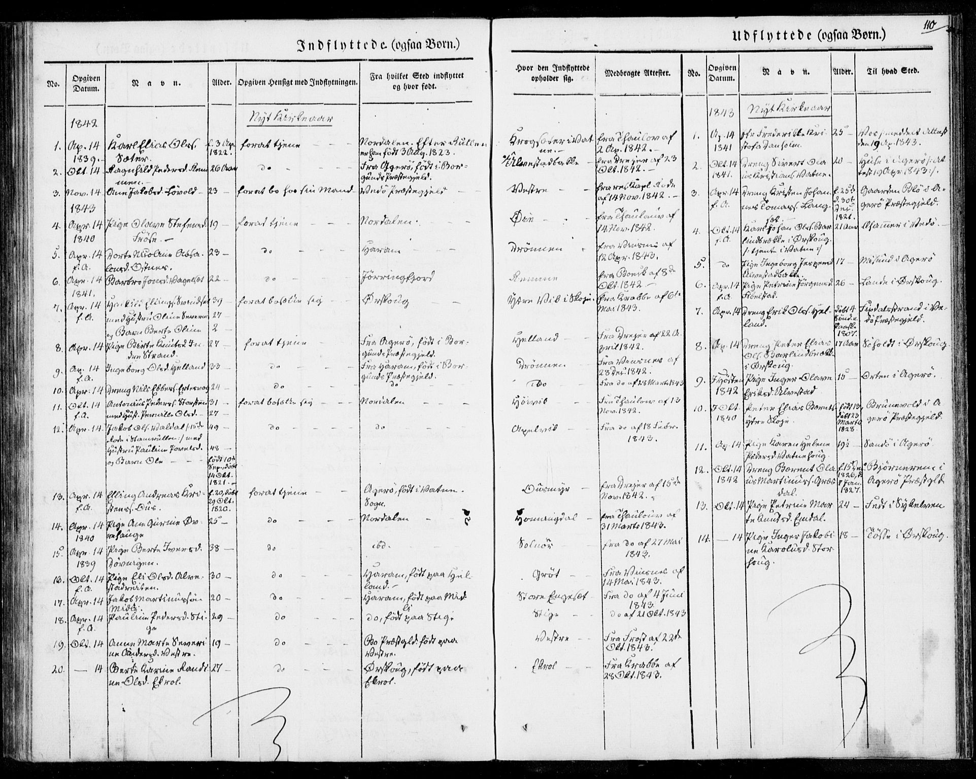 Ministerialprotokoller, klokkerbøker og fødselsregistre - Møre og Romsdal, AV/SAT-A-1454/524/L0352: Parish register (official) no. 524A04, 1838-1847, p. 110