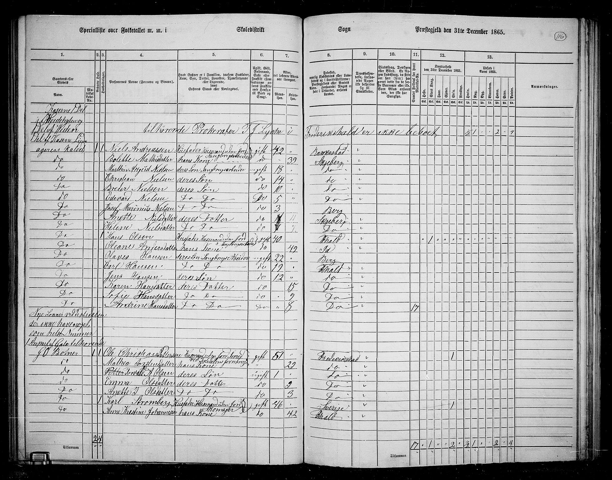 RA, 1865 census for Berg, 1865, p. 105