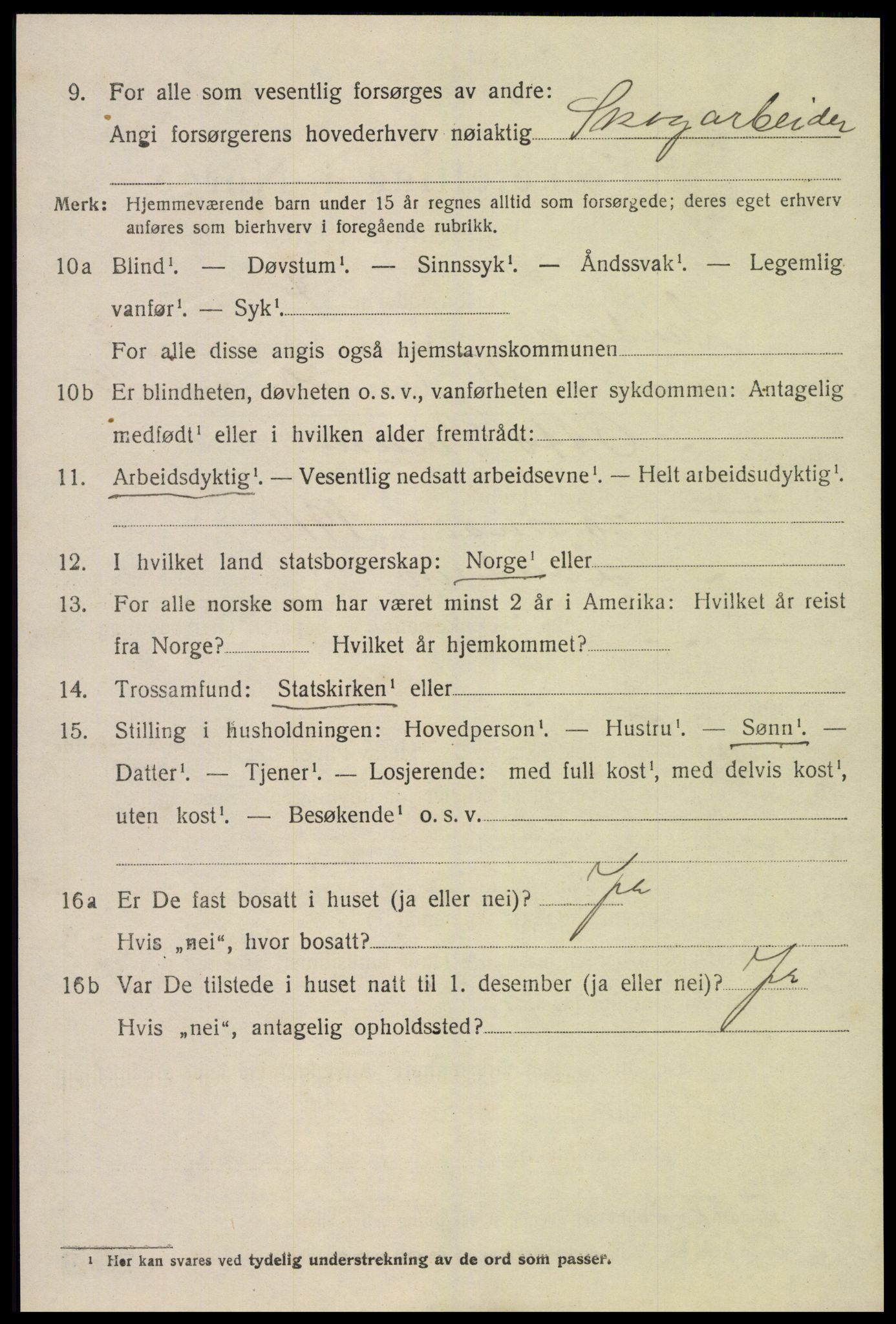 SAK, 1920 census for Landvik, 1920, p. 3303