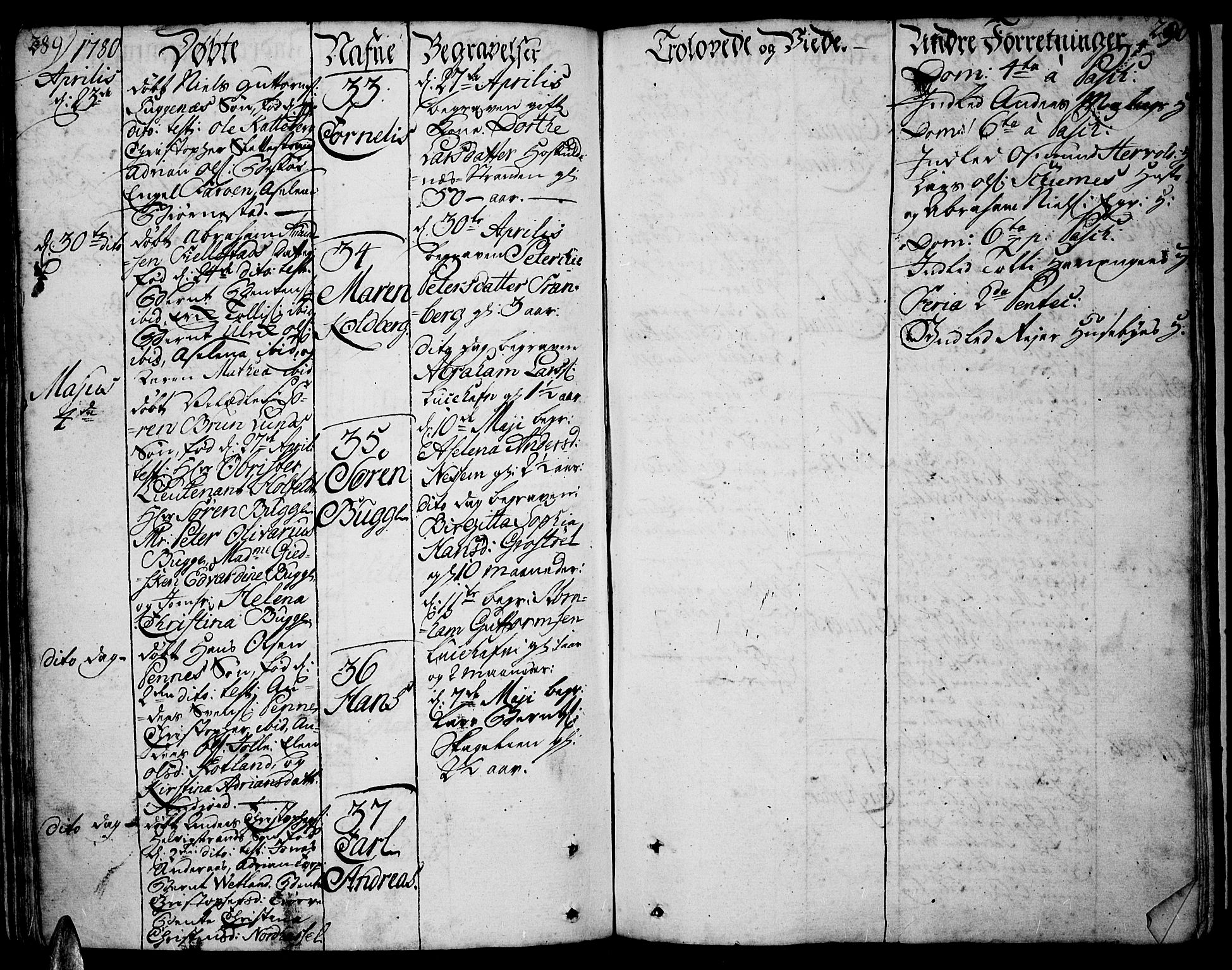 Lista sokneprestkontor, AV/SAK-1111-0027/F/Fa/L0004: Parish register (official) no. A 4, 1768-1794, p. 289-290