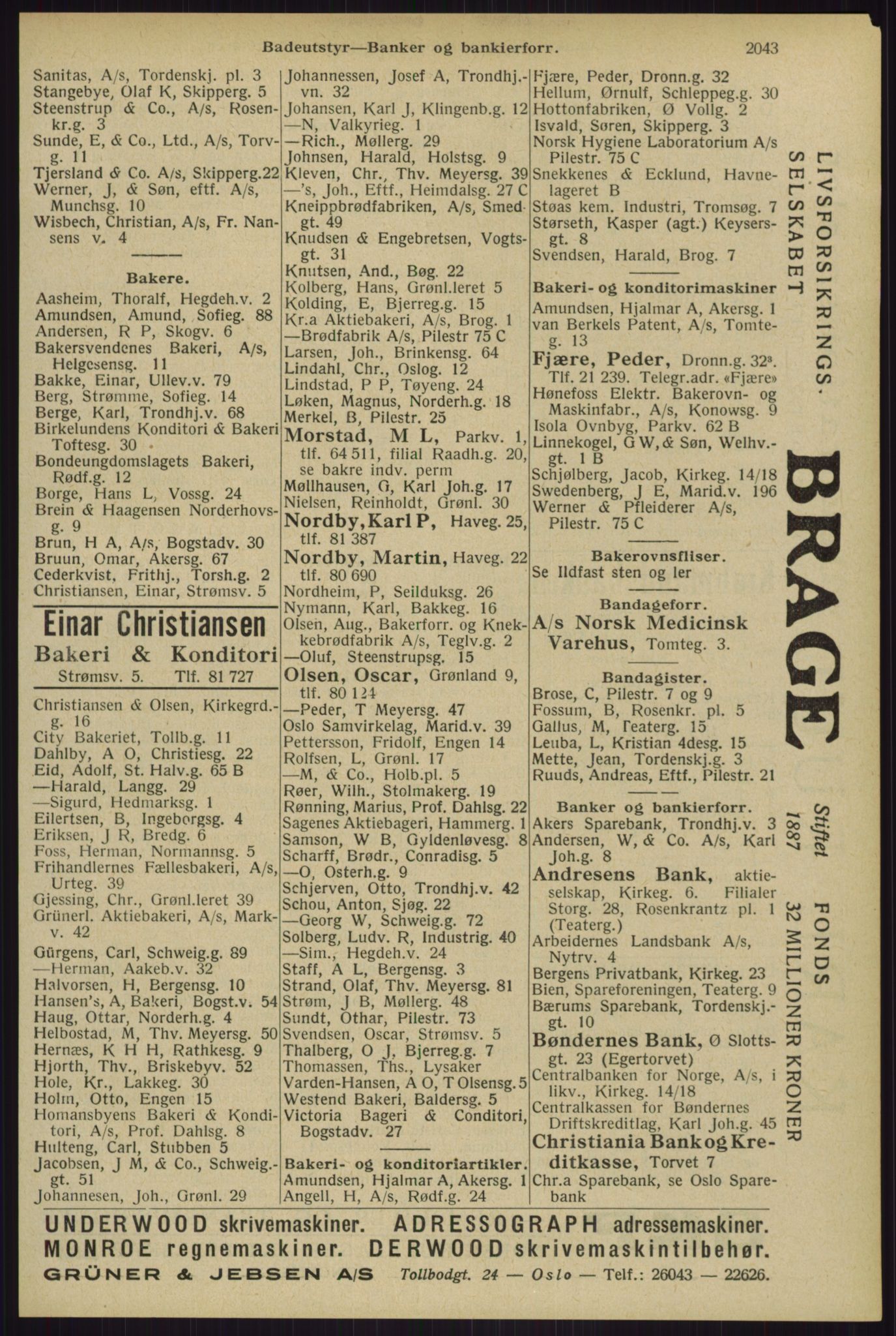 Kristiania/Oslo adressebok, PUBL/-, 1929, p. 2043