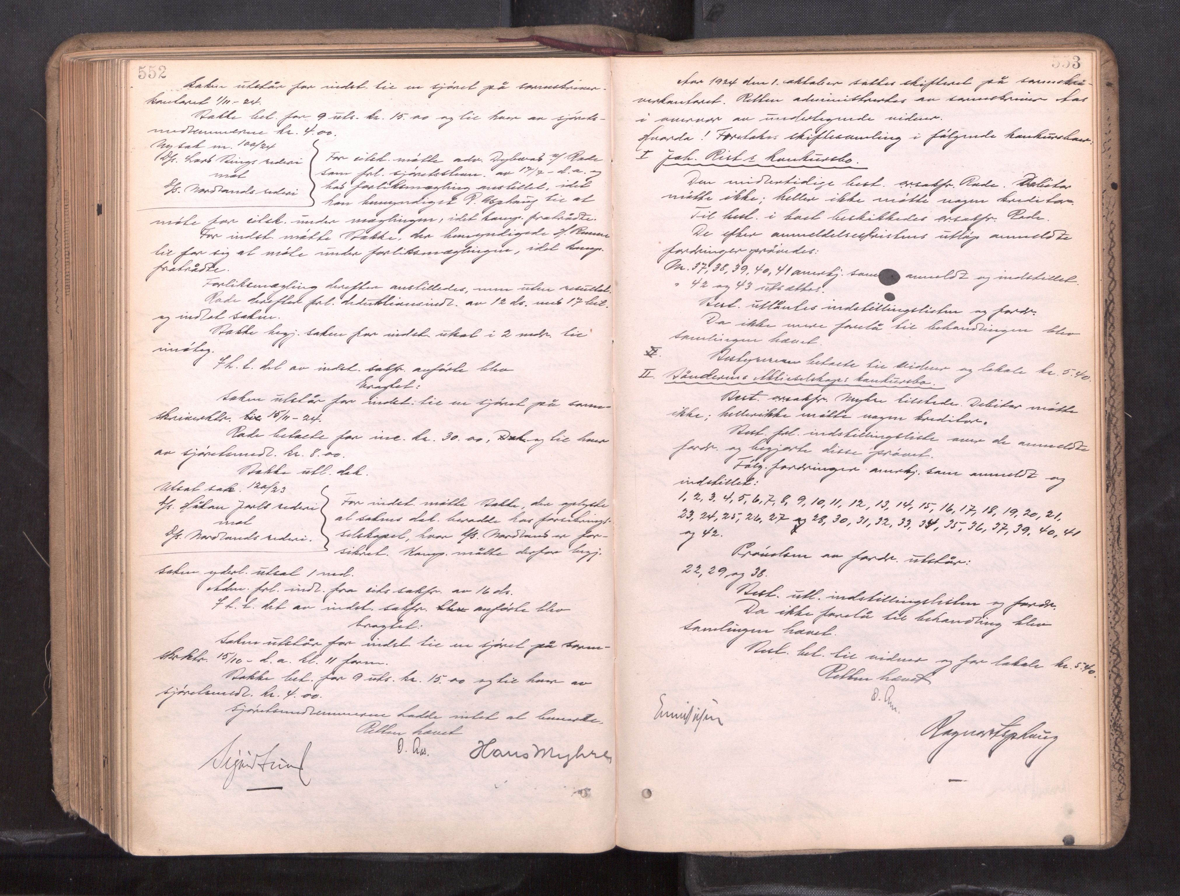 Vesterålen sorenskriveri, AV/SAT-A-4180/1/1/1B/L0034: Ekstrarettsprotokoll, 1920-1925, p. 552-553