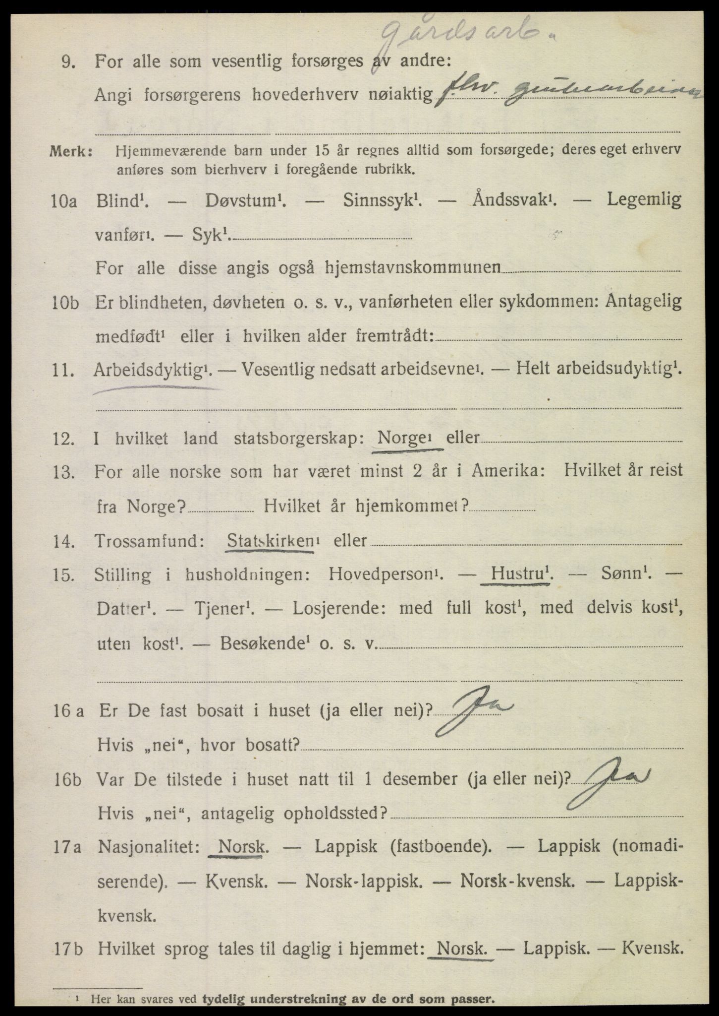 SAT, 1920 census for Sørfold, 1920, p. 4066