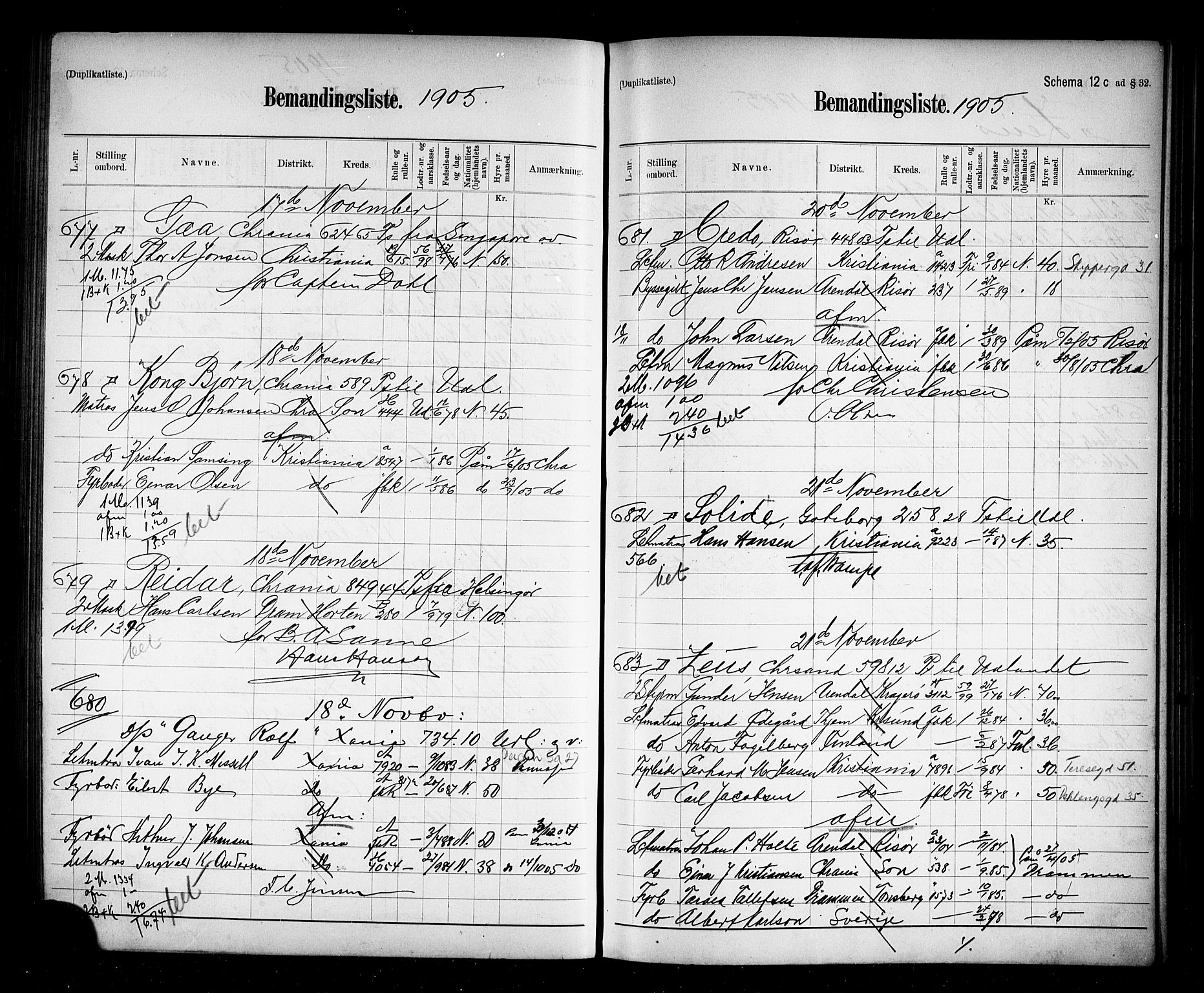 Oslo mønstringskontor, SAO/A-10569g/G/Ga/L0009: Mønstringsjournal, 1904-1906, p. 235