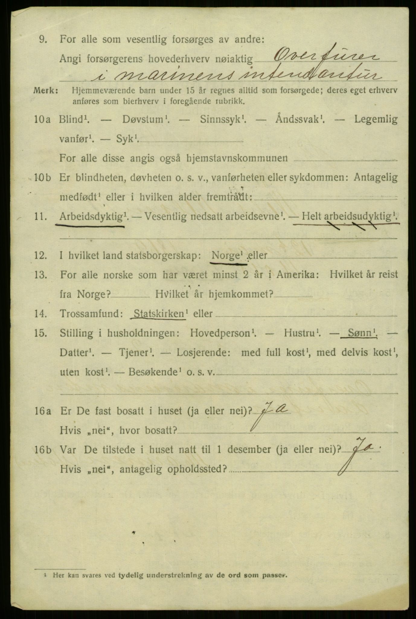 SAB, 1920 census for Bergen, 1920, p. 223649