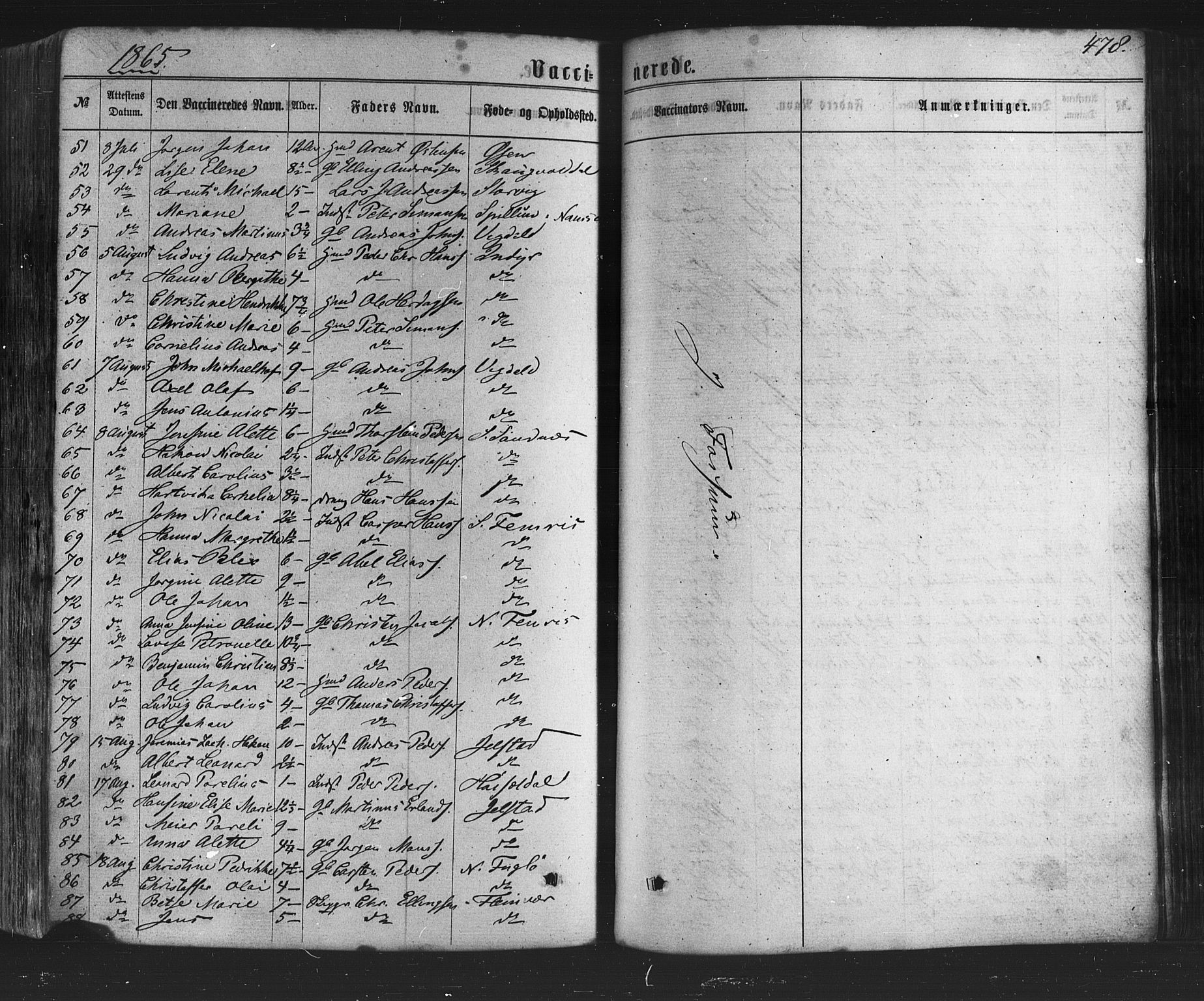 Ministerialprotokoller, klokkerbøker og fødselsregistre - Nordland, AV/SAT-A-1459/805/L0098: Parish register (official) no. 805A05, 1862-1879, p. 478