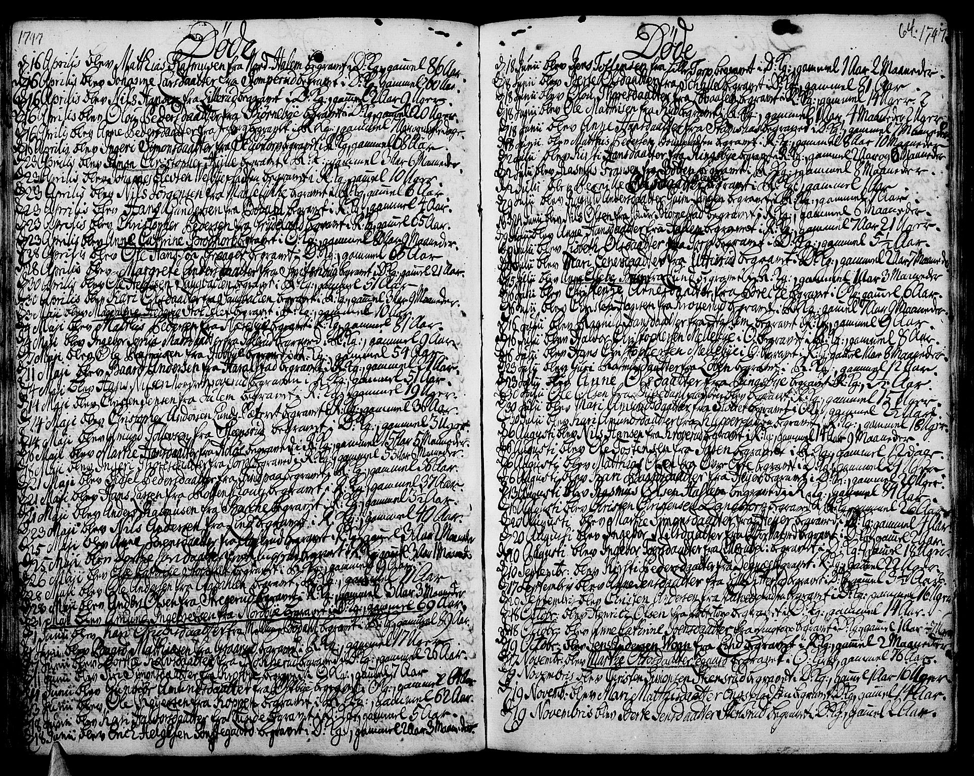 Rakkestad prestekontor Kirkebøker, AV/SAO-A-2008/F/Fa/L0002: Parish register (official) no. I 2, 1741-1751, p. 64