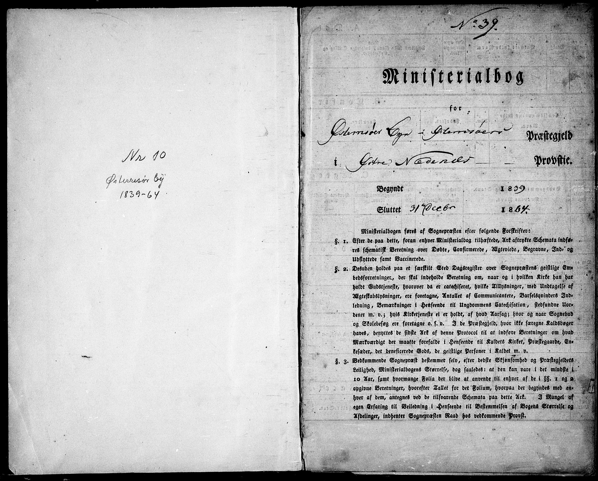 Risør sokneprestkontor, SAK/1111-0035/F/Fa/L0003: Parish register (official) no. A 3, 1838-1864, p. 1