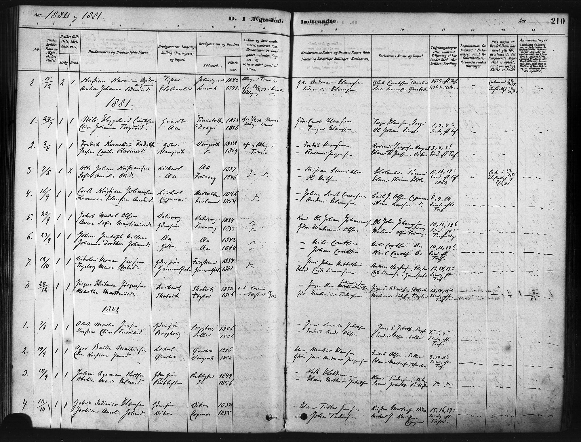 Tranøy sokneprestkontor, AV/SATØ-S-1313/I/Ia/Iaa/L0009kirke: Parish register (official) no. 9, 1878-1904, p. 210