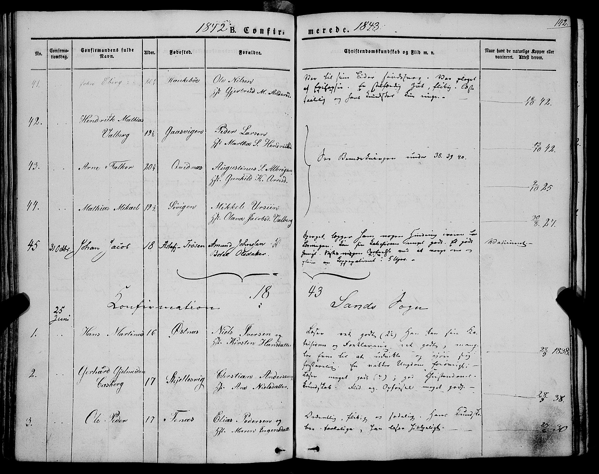 Trondenes sokneprestkontor, SATØ/S-1319/H/Ha/L0009kirke: Parish register (official) no. 9, 1841-1852, p. 142