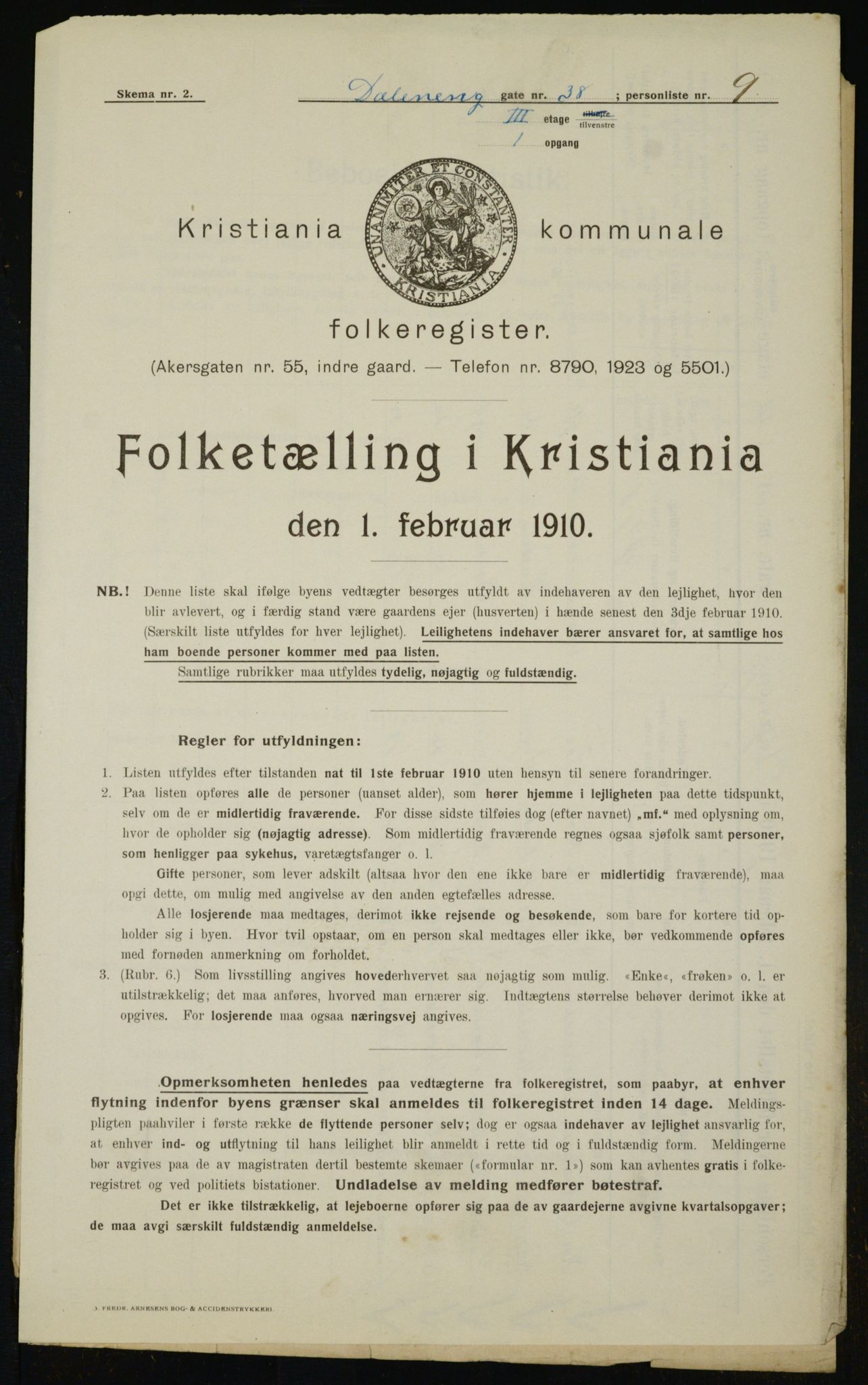 OBA, Municipal Census 1910 for Kristiania, 1910, p. 16934