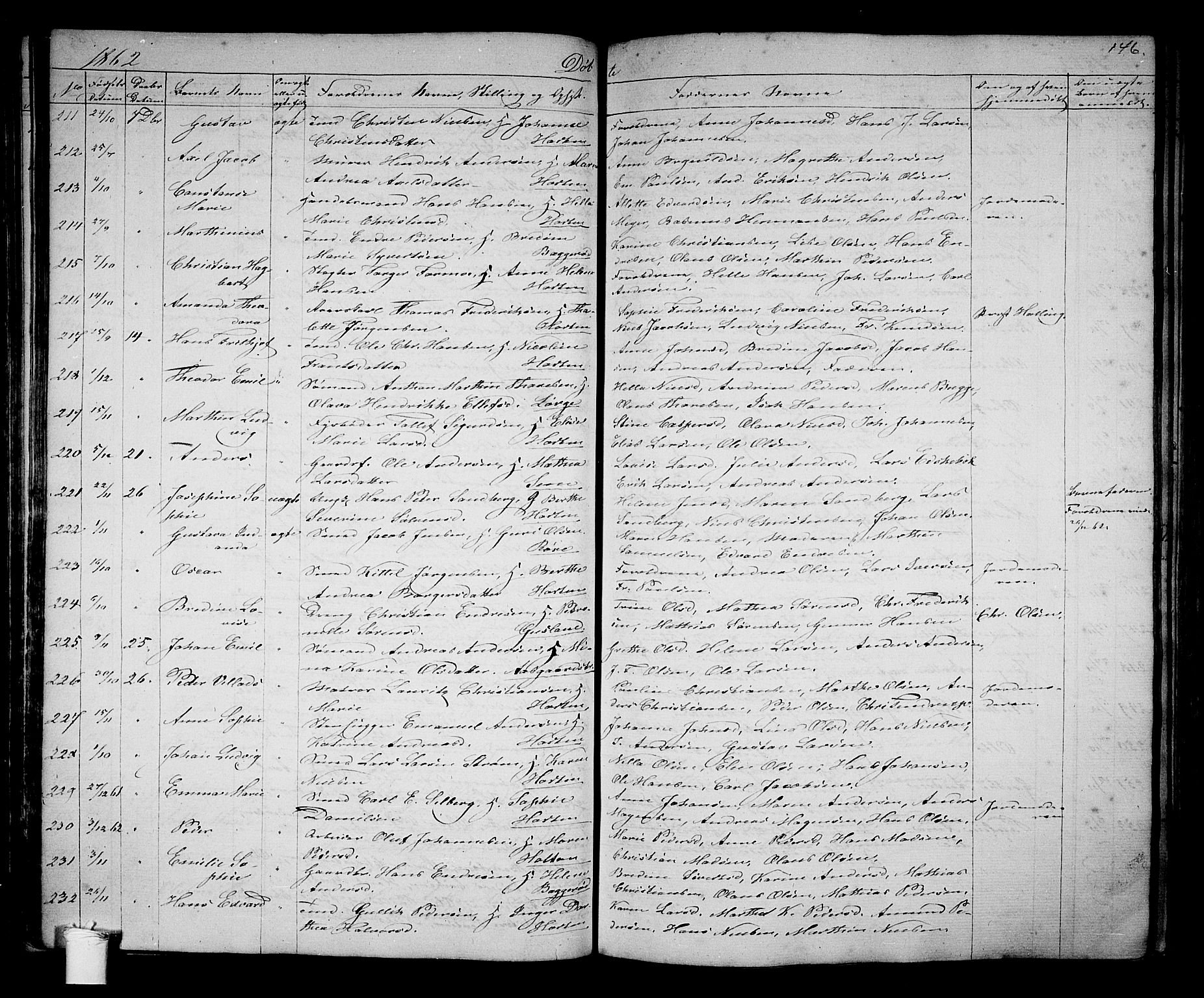 Borre kirkebøker, AV/SAKO-A-338/G/Ga/L0002: Parish register (copy) no. I 2, 1852-1871, p. 146