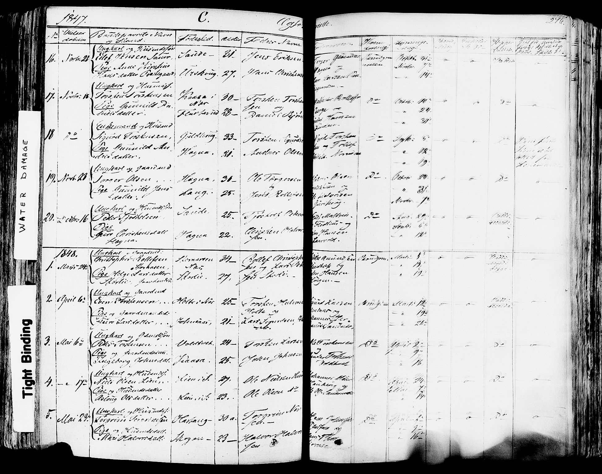 Sauherad kirkebøker, SAKO/A-298/F/Fa/L0006: Parish register (official) no. I 6, 1827-1850, p. 276