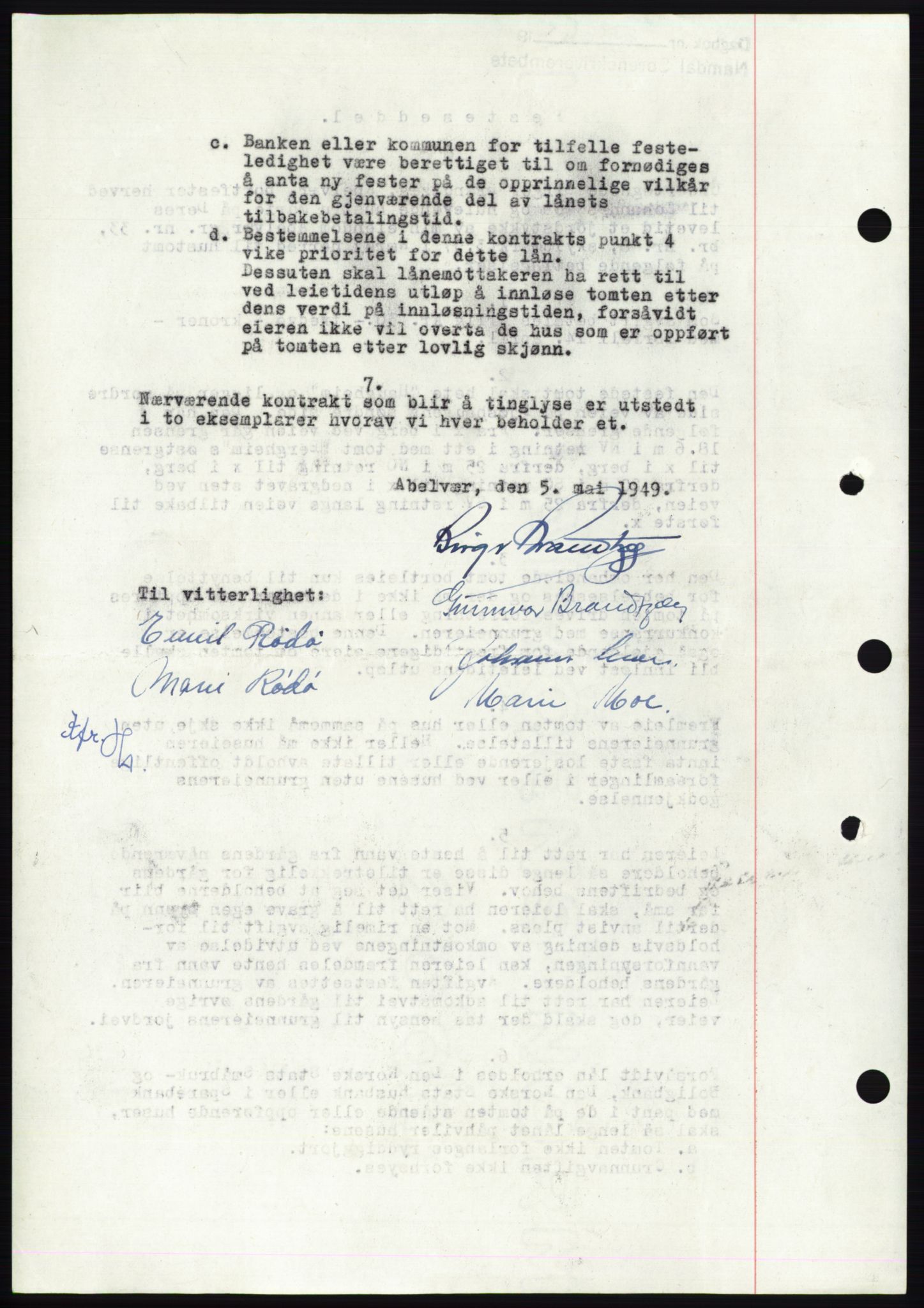 Namdal sorenskriveri, AV/SAT-A-4133/1/2/2C: Mortgage book no. -, 1949-1949, Diary no: : 2783/1949