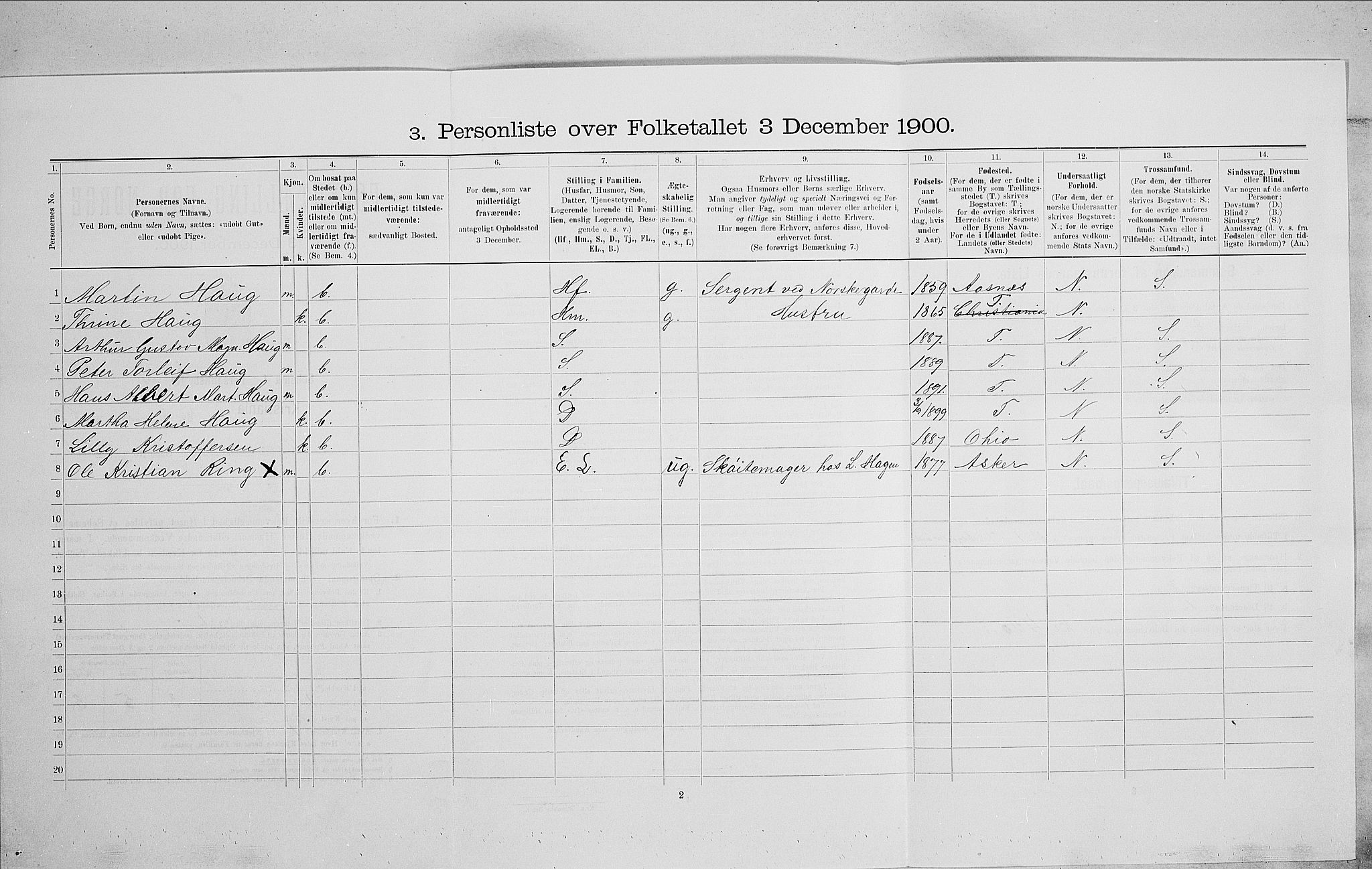 SAO, 1900 census for Kristiania, 1900, p. 67284