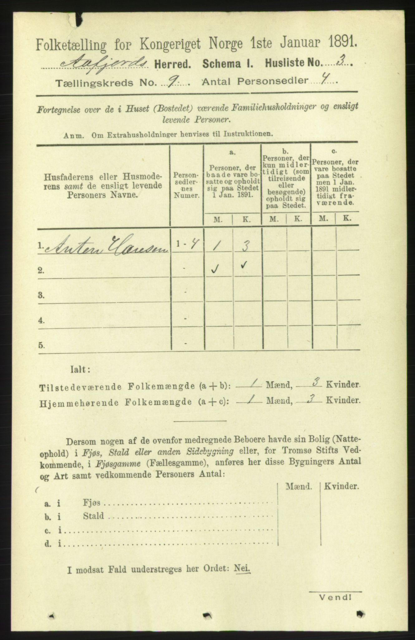 RA, 1891 census for 1630 Åfjord, 1891, p. 2367