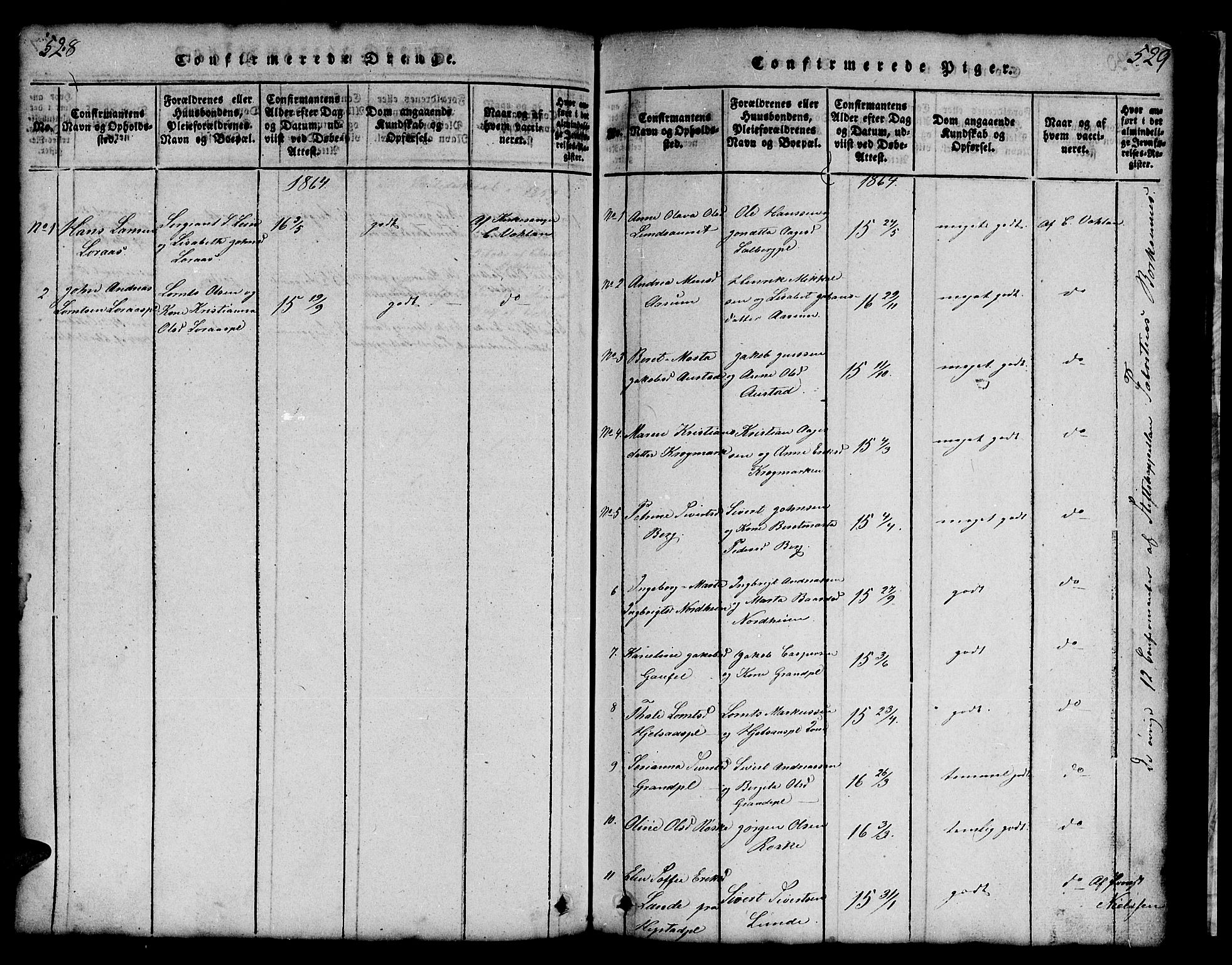 Ministerialprotokoller, klokkerbøker og fødselsregistre - Nord-Trøndelag, AV/SAT-A-1458/731/L0310: Parish register (copy) no. 731C01, 1816-1874, p. 528-529