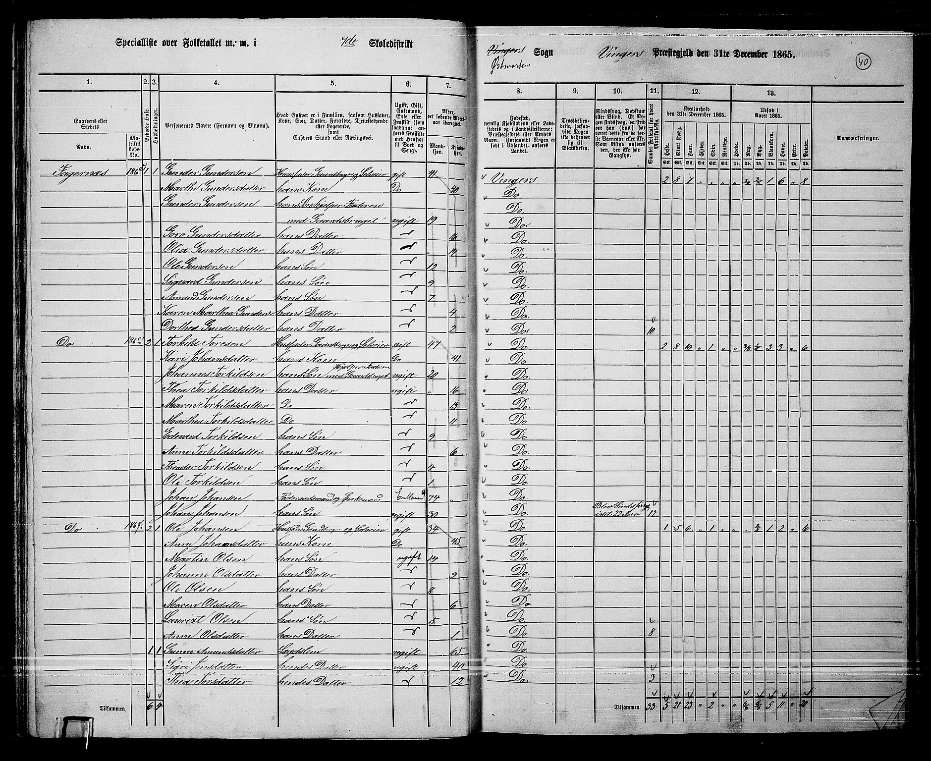 RA, 1865 census for Vinger/Vinger og Austmarka, 1865, p. 37