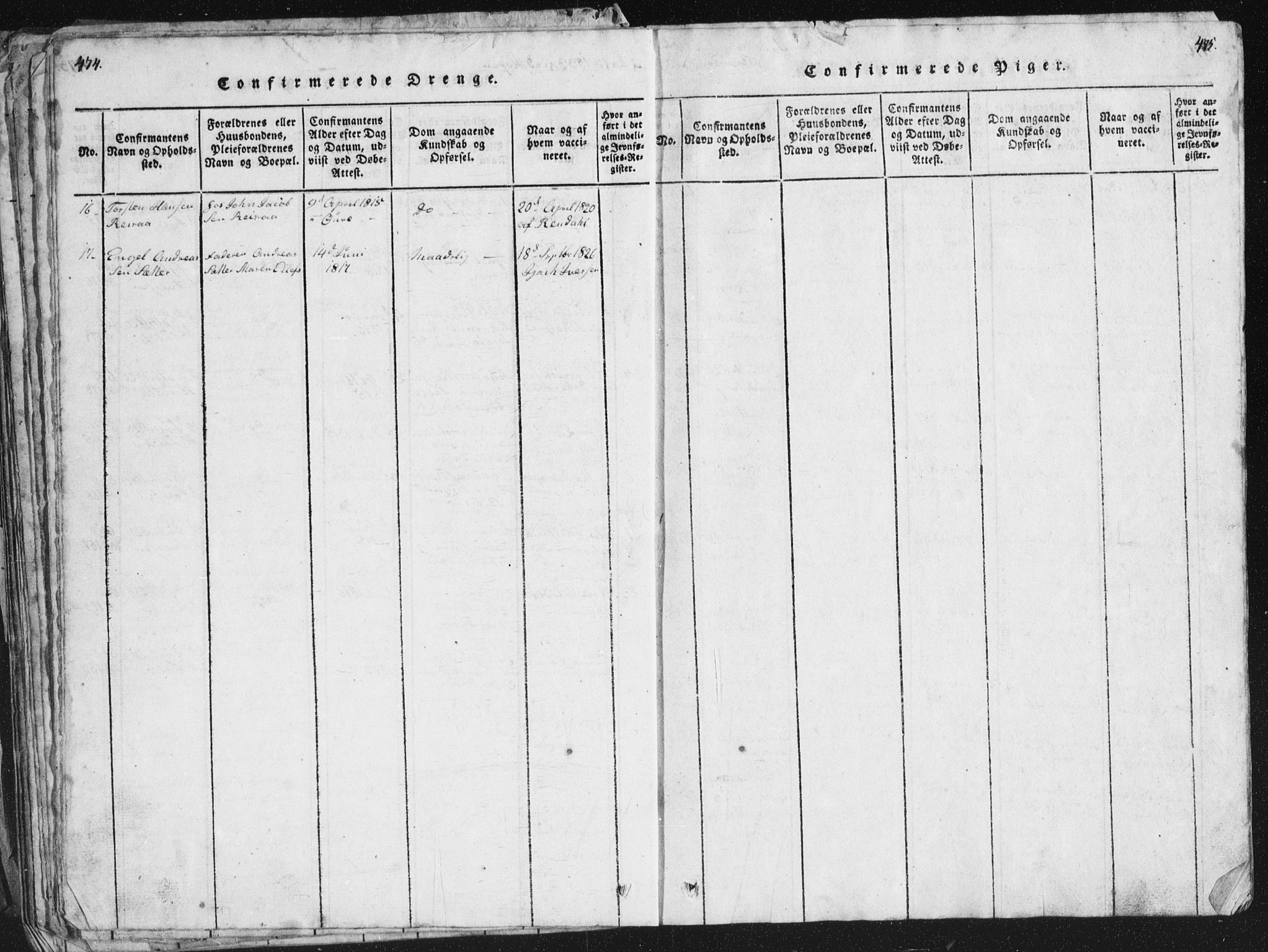 Ministerialprotokoller, klokkerbøker og fødselsregistre - Møre og Romsdal, AV/SAT-A-1454/581/L0942: Parish register (copy) no. 581C00, 1820-1836, p. 474-475