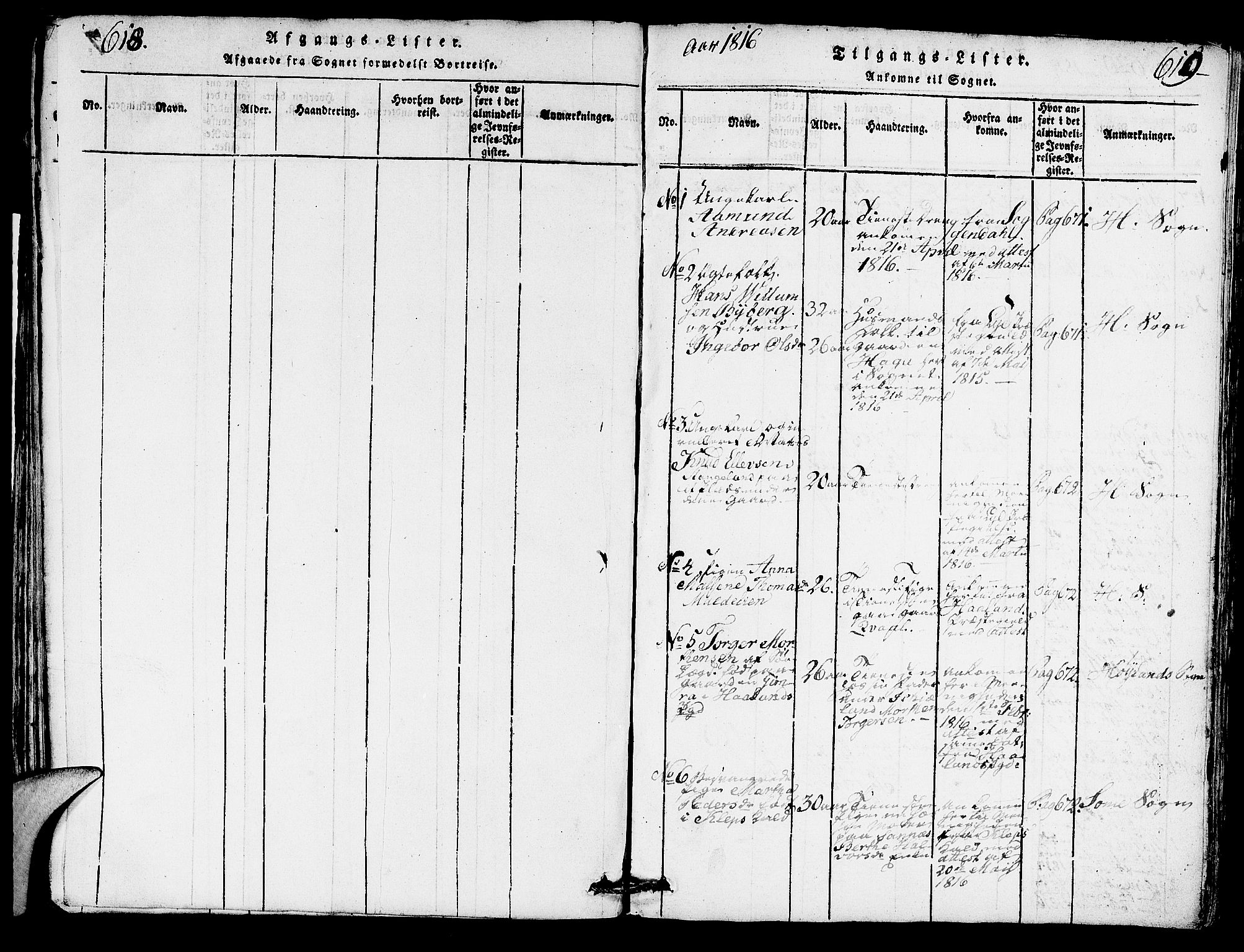 Høyland sokneprestkontor, SAST/A-101799/001/30BA/L0006: Parish register (official) no. A 6, 1815-1825, p. 618-619