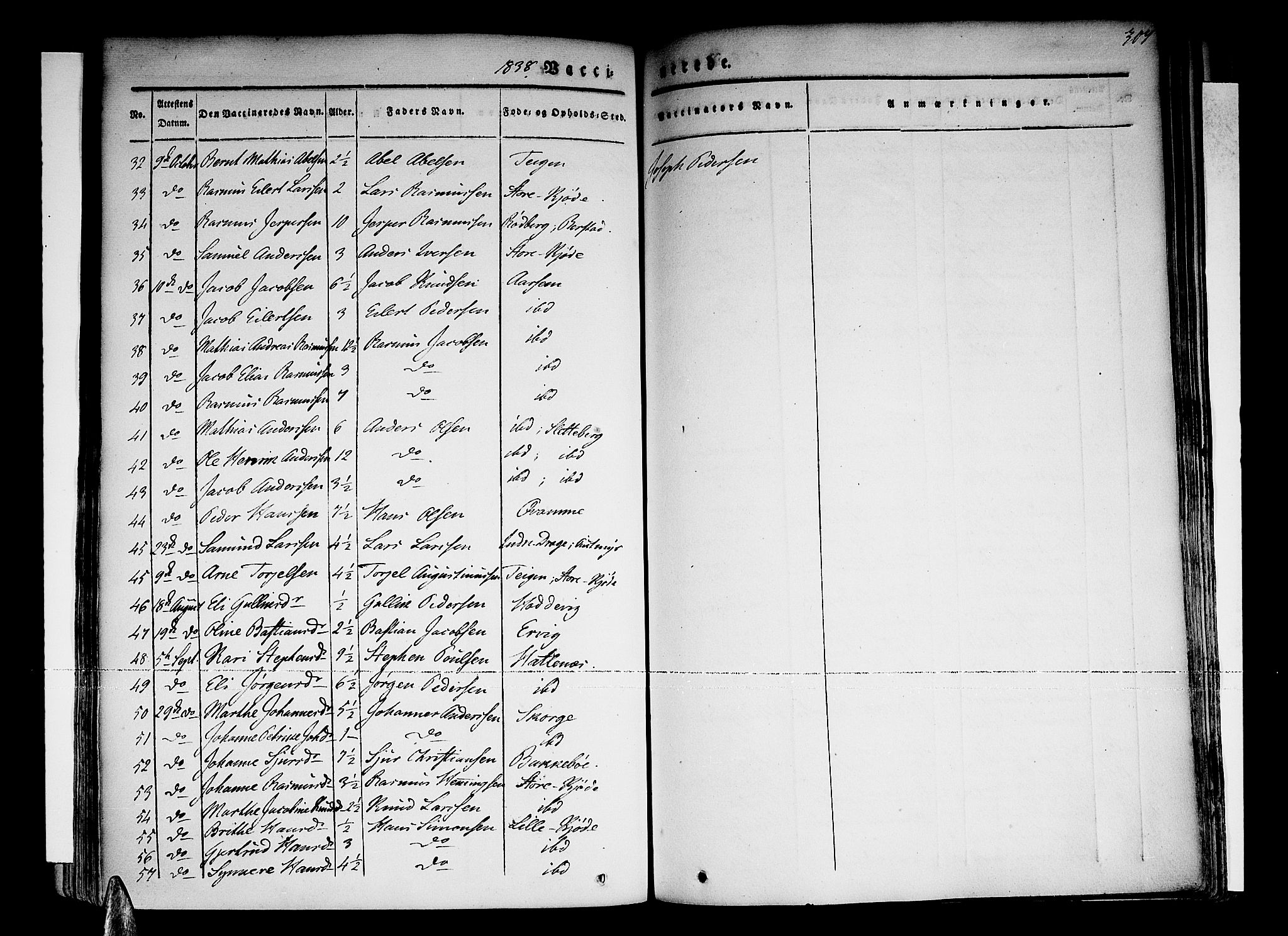Selje sokneprestembete, SAB/A-99938/H/Ha/Haa/Haaa: Parish register (official) no. A 9, 1829-1844, p. 307