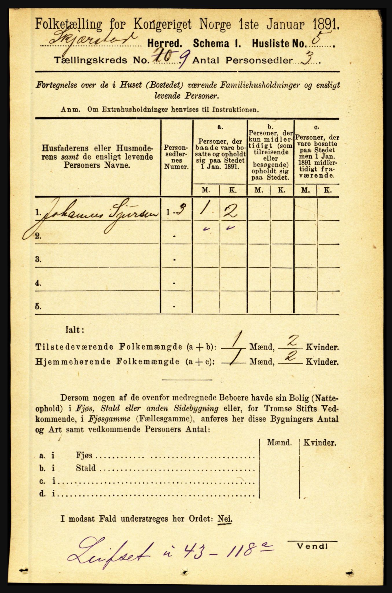 RA, 1891 census for 1842 Skjerstad, 1891, p. 3297