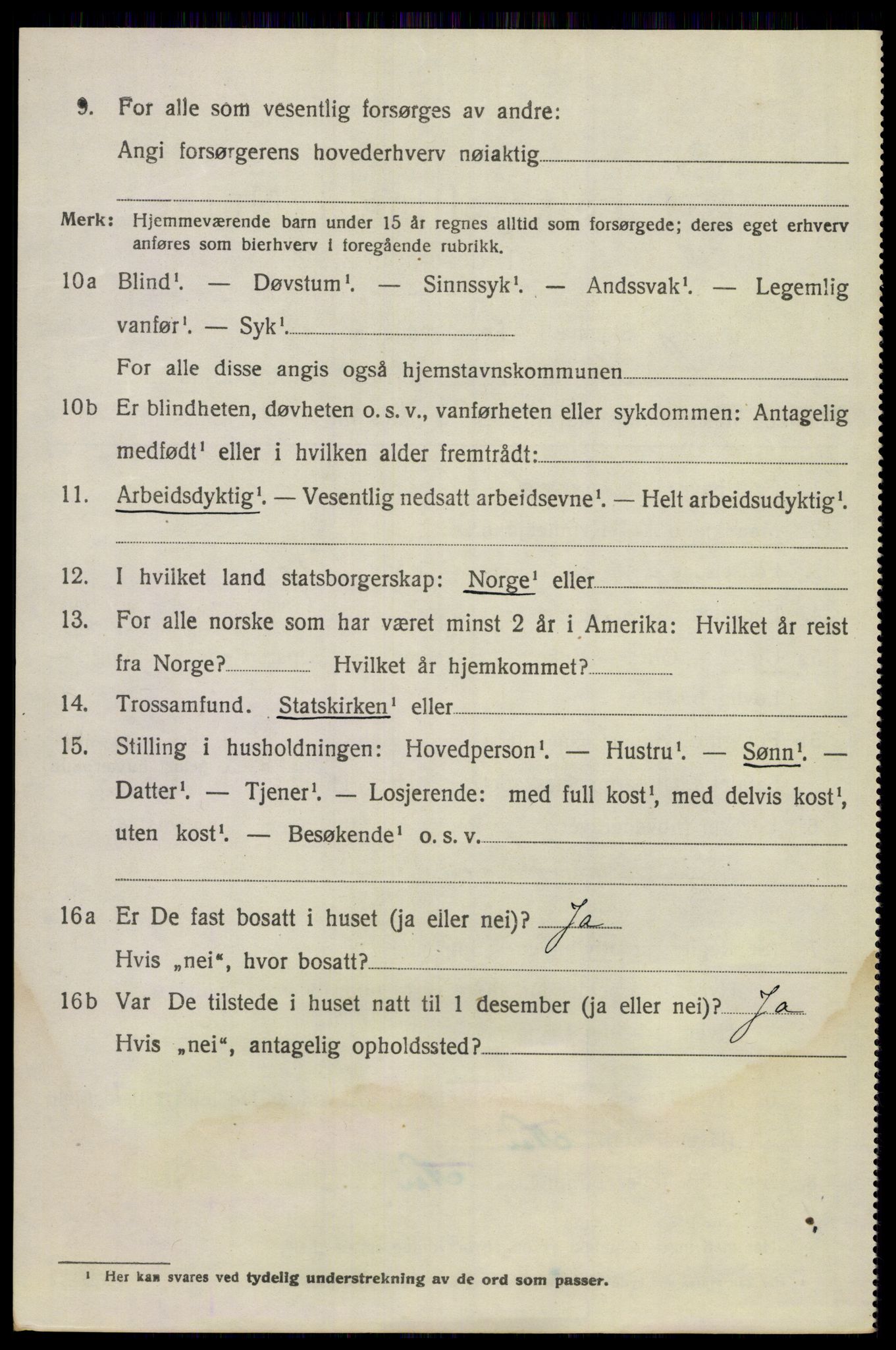 SAKO, 1920 census for Lunde, 1920, p. 3392