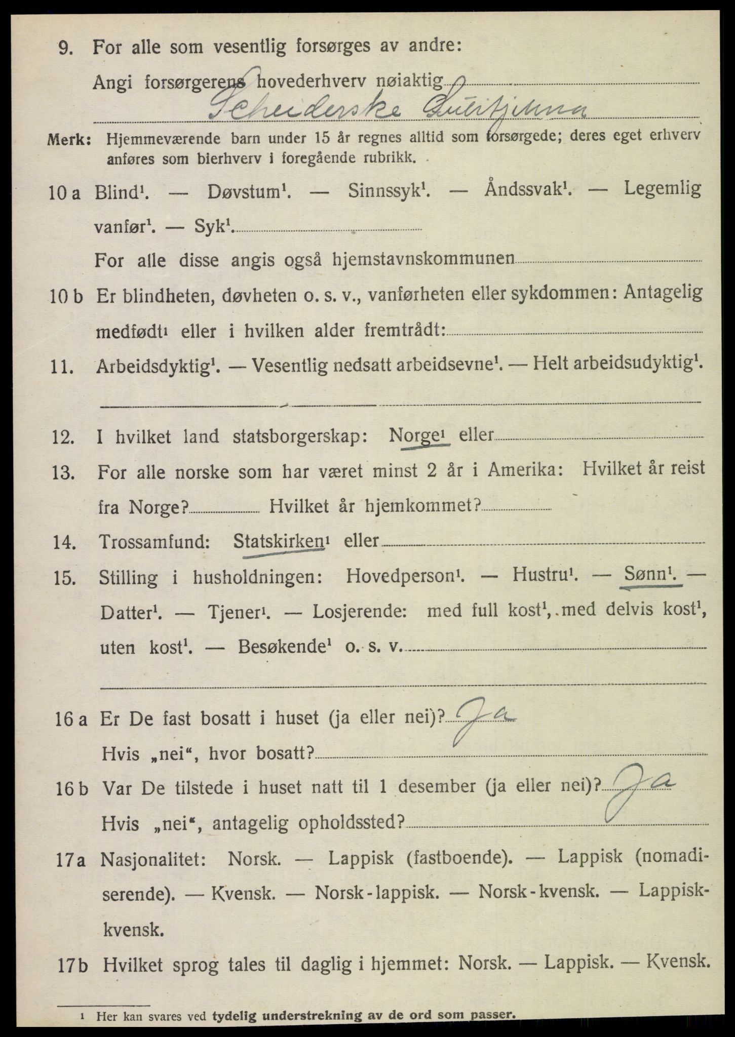 SAT, 1920 census for Fauske, 1920, p. 4675