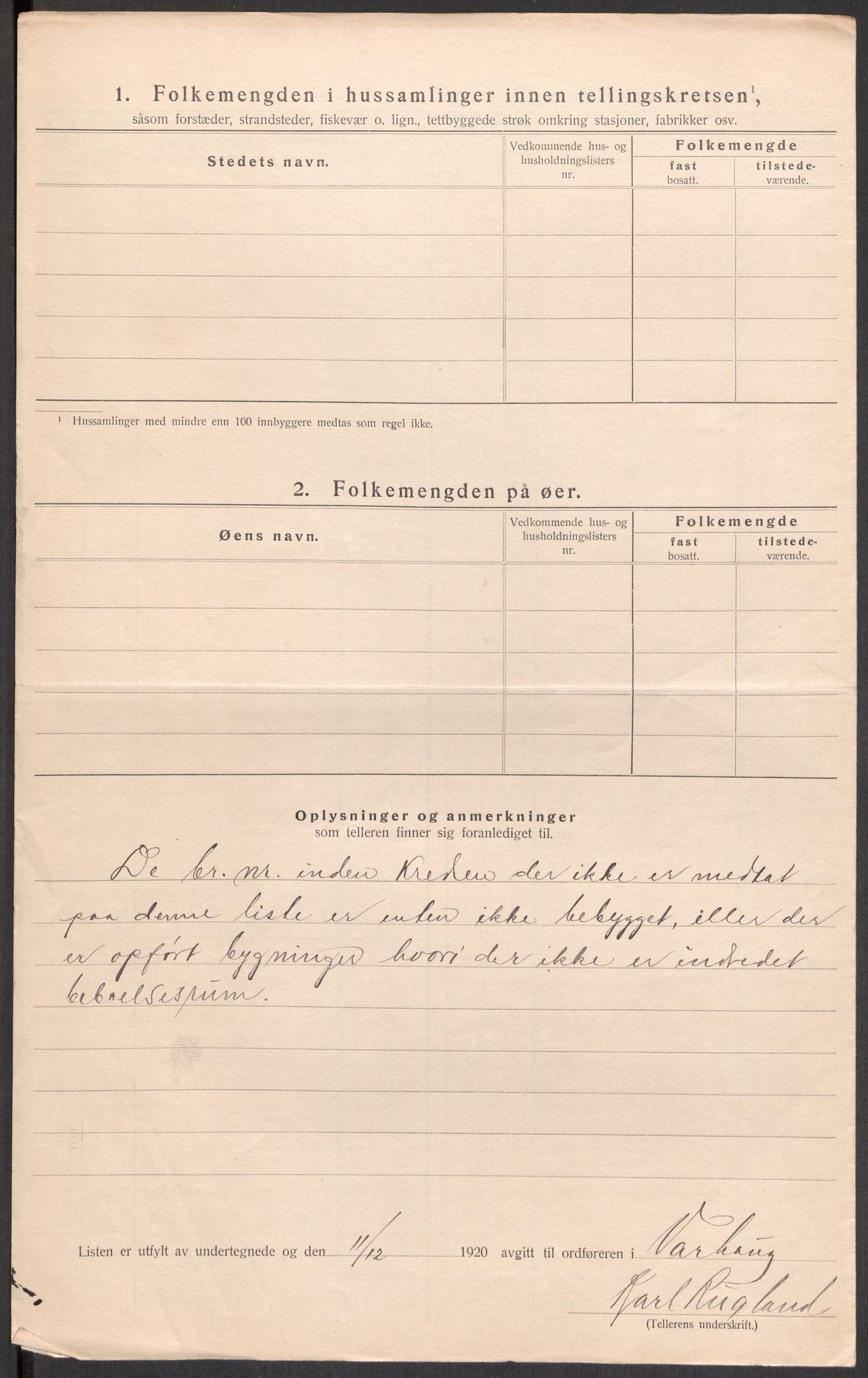 SAST, 1920 census for Varhaug, 1920, p. 24