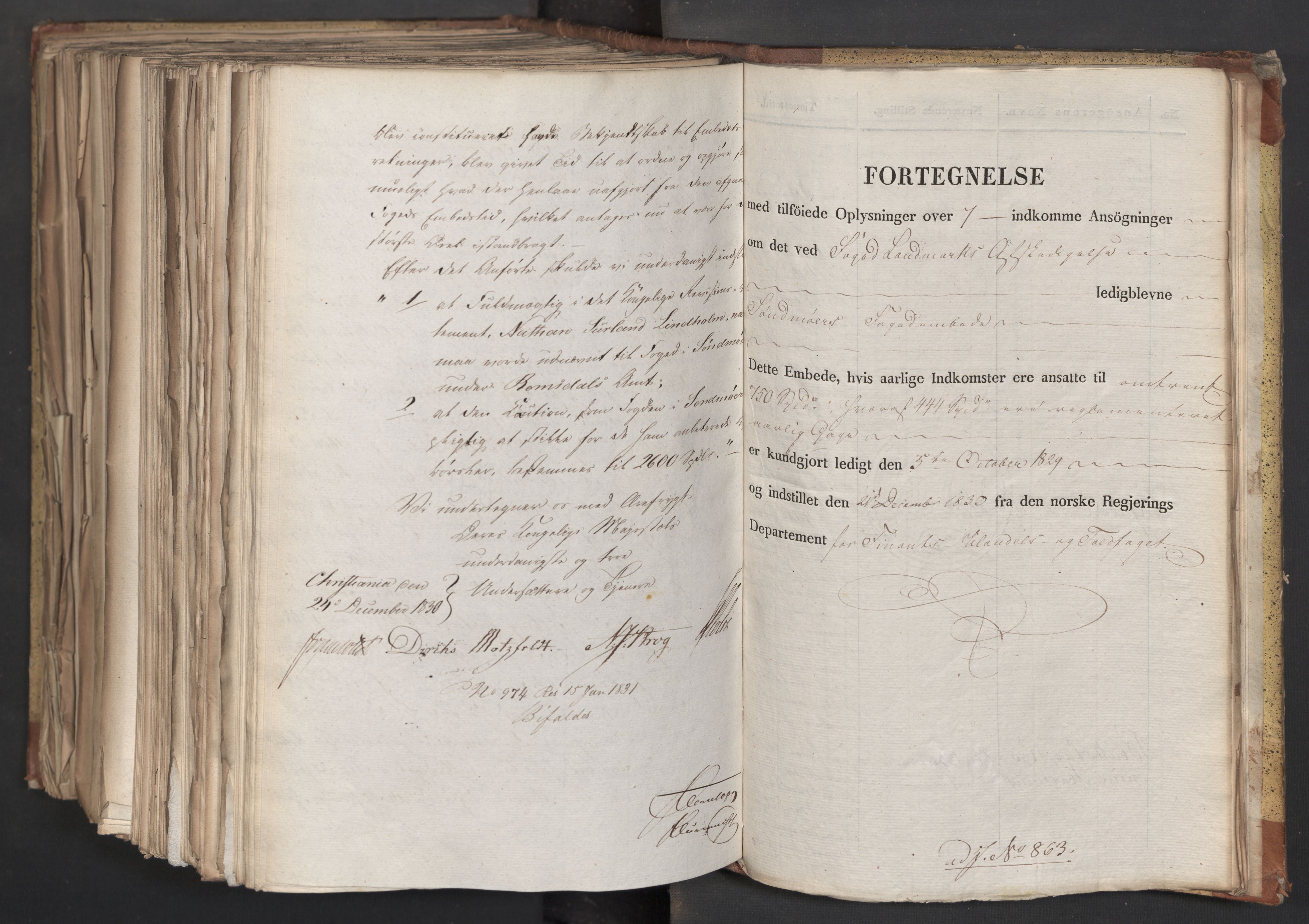 Statsrådsavdelingen i Stockholm, AV/RA-S-1003/D/Da/L0068: Regjeringsinnstillinger nr. 660-876, 1830, p. 761