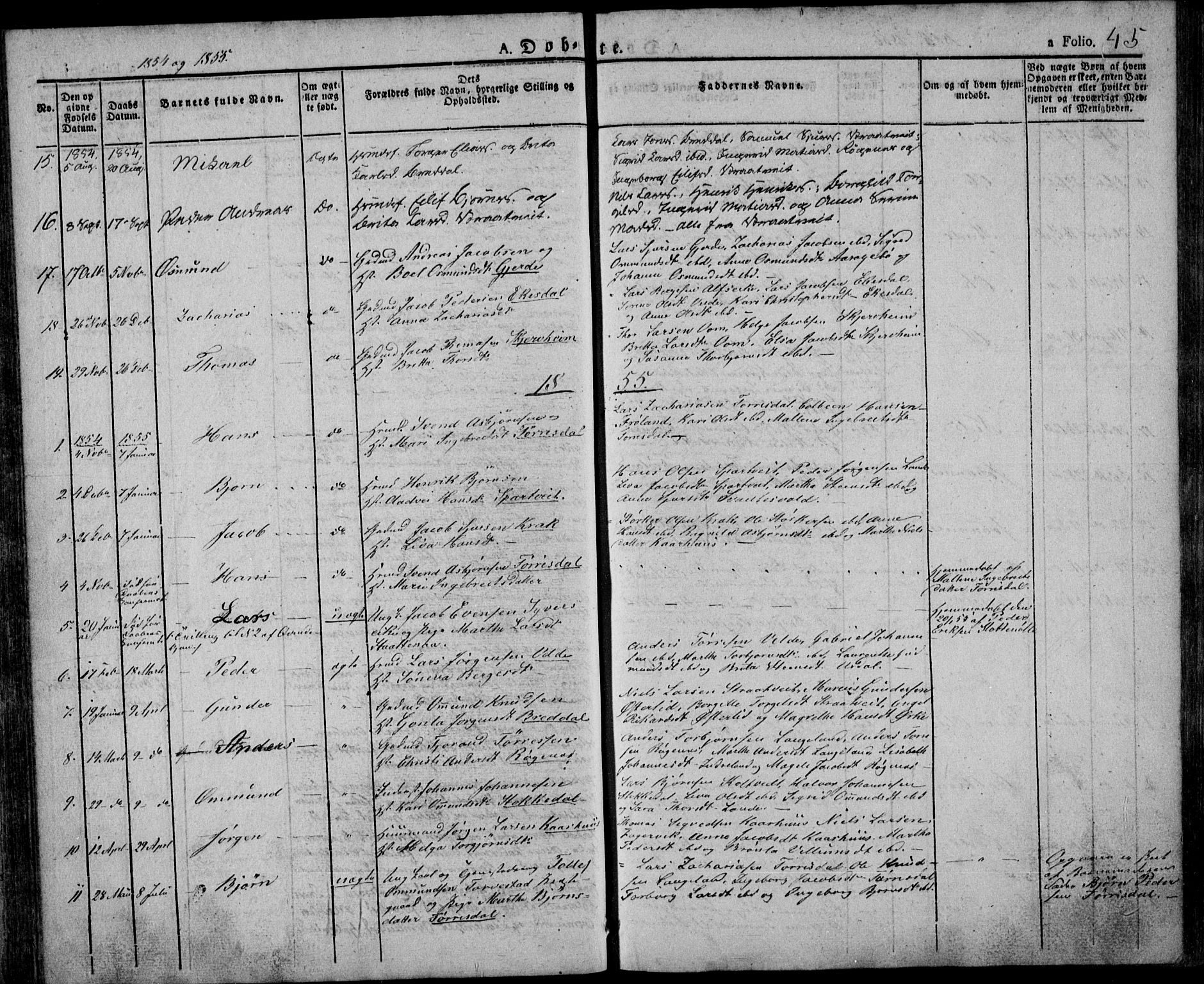 Skjold sokneprestkontor, AV/SAST-A-101847/H/Ha/Haa/L0005: Parish register (official) no. A 5, 1830-1856, p. 45