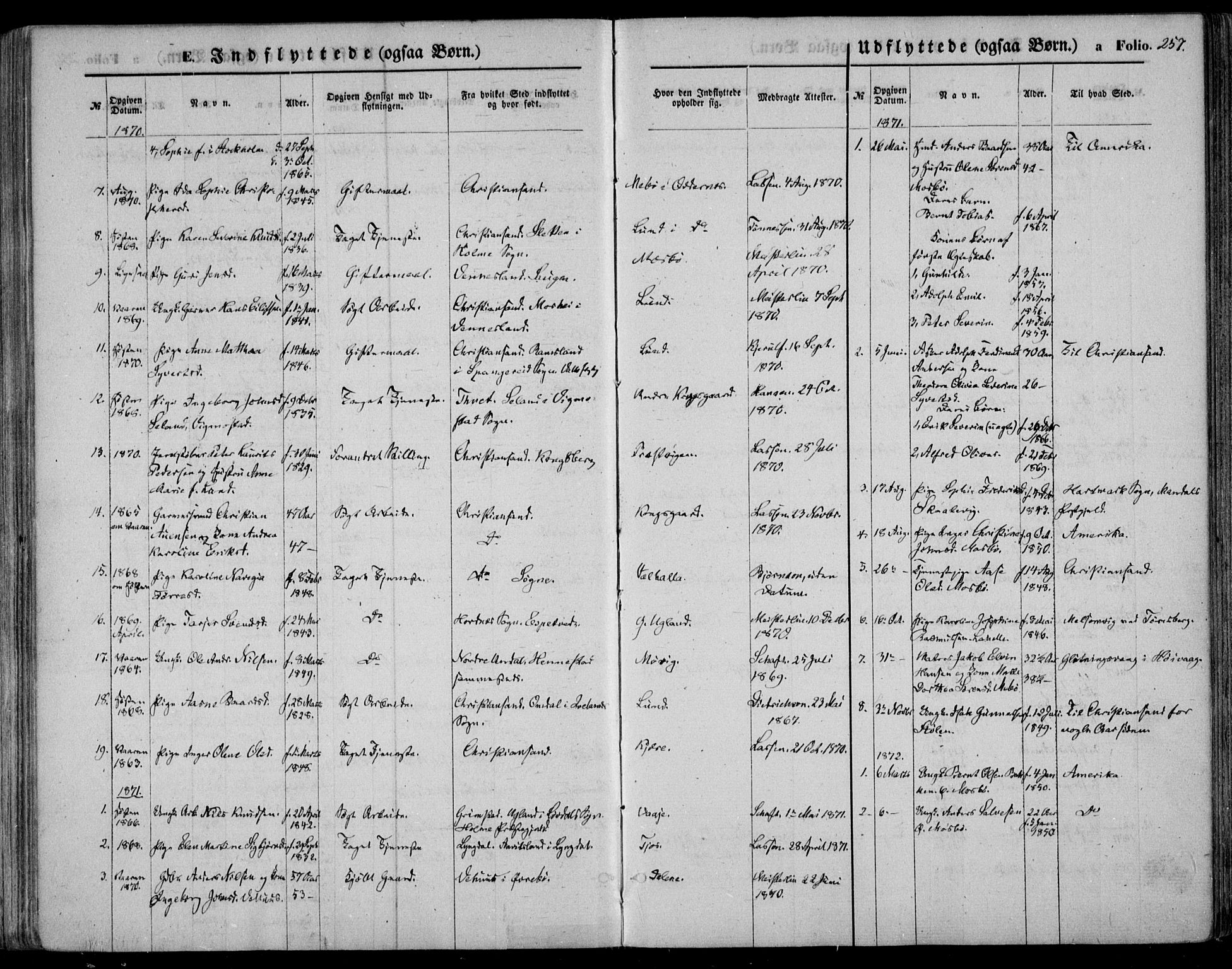 Oddernes sokneprestkontor, AV/SAK-1111-0033/F/Fa/Faa/L0008: Parish register (official) no. A 8, 1864-1880, p. 257