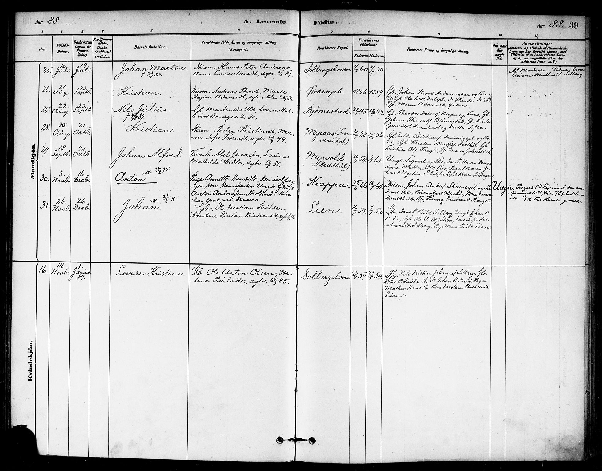 Eidsberg prestekontor Kirkebøker, AV/SAO-A-10905/F/Fb/L0001: Parish register (official) no. II 1, 1879-1900, p. 39