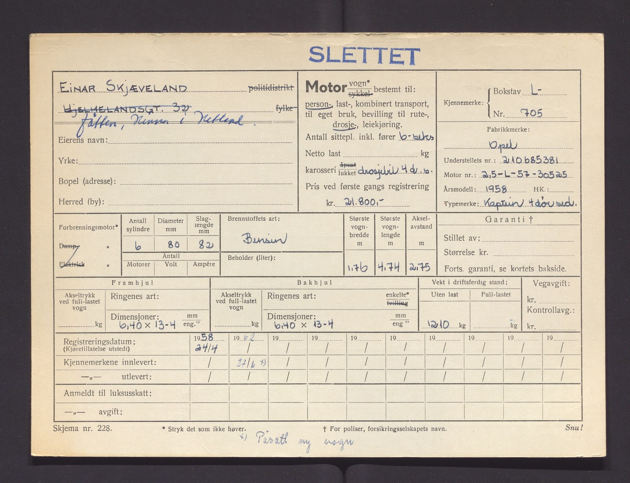 Stavanger trafikkstasjon, AV/SAST-A-101942/0/F/L0003: L-700 - L-999, 1930-1971, p. 51