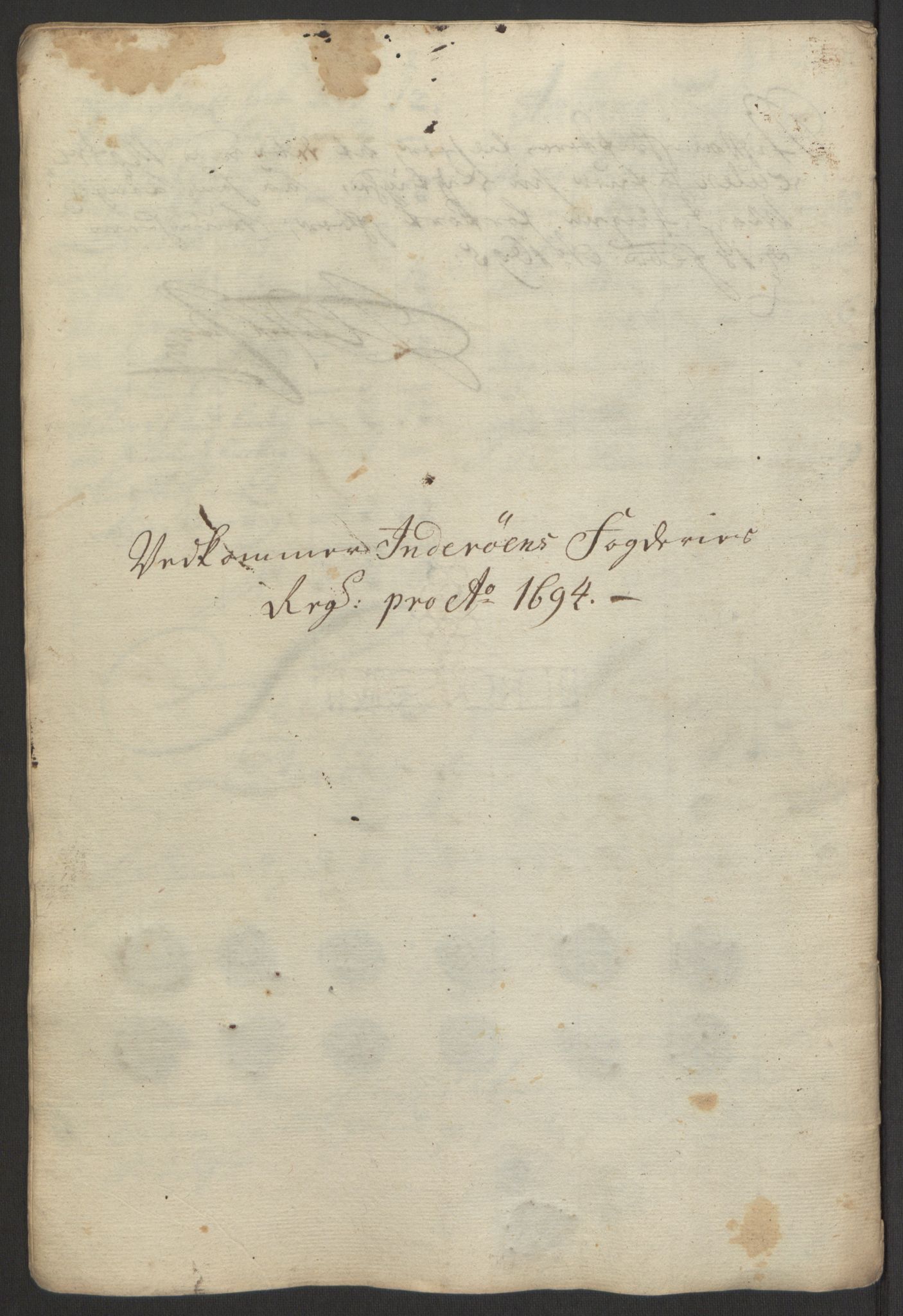 Rentekammeret inntil 1814, Reviderte regnskaper, Fogderegnskap, RA/EA-4092/R63/L4308: Fogderegnskap Inderøy, 1692-1694, p. 546