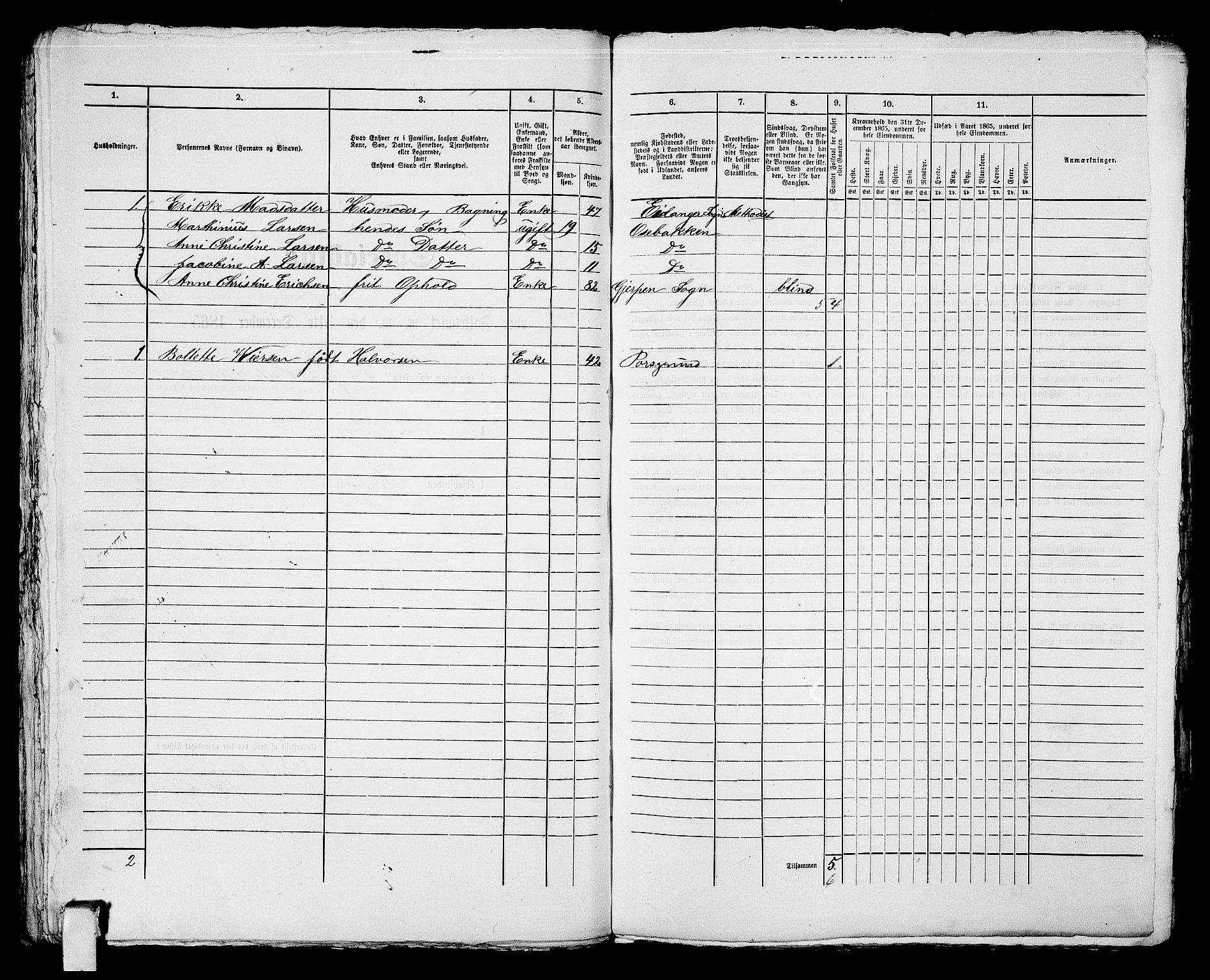 RA, 1865 census for Porsgrunn, 1865, p. 493