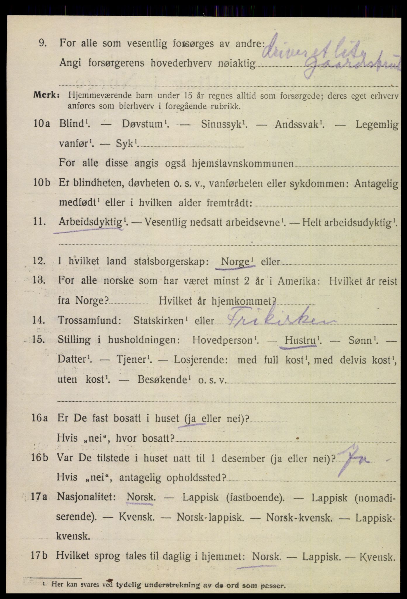 SAT, 1920 census for Meløy, 1920, p. 4118