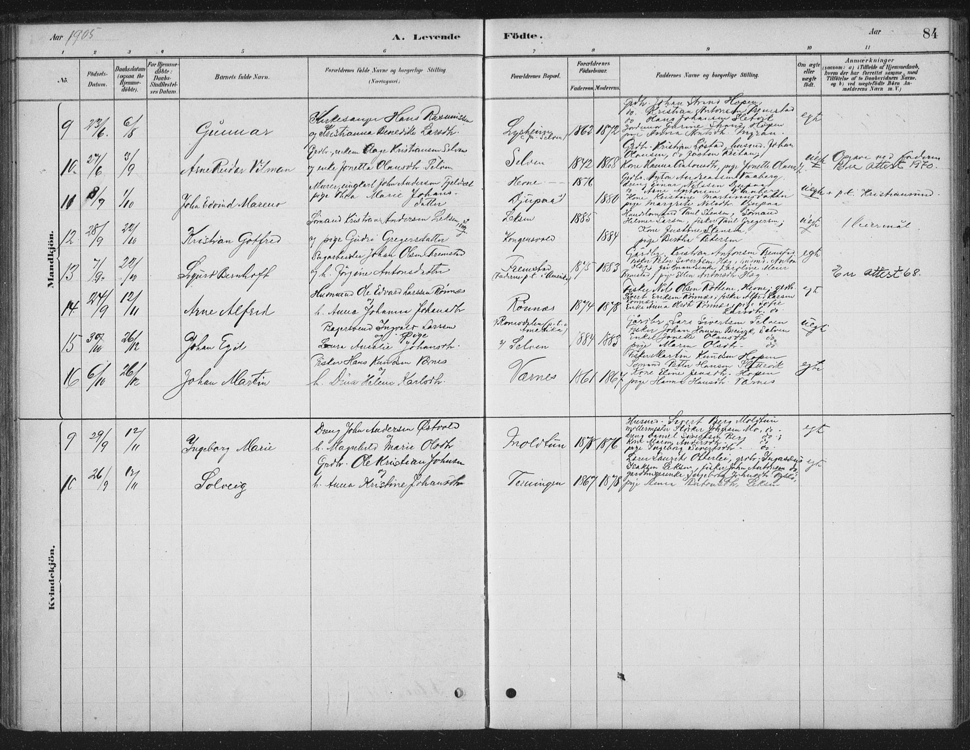 Ministerialprotokoller, klokkerbøker og fødselsregistre - Sør-Trøndelag, SAT/A-1456/662/L0755: Parish register (official) no. 662A01, 1879-1905, p. 84
